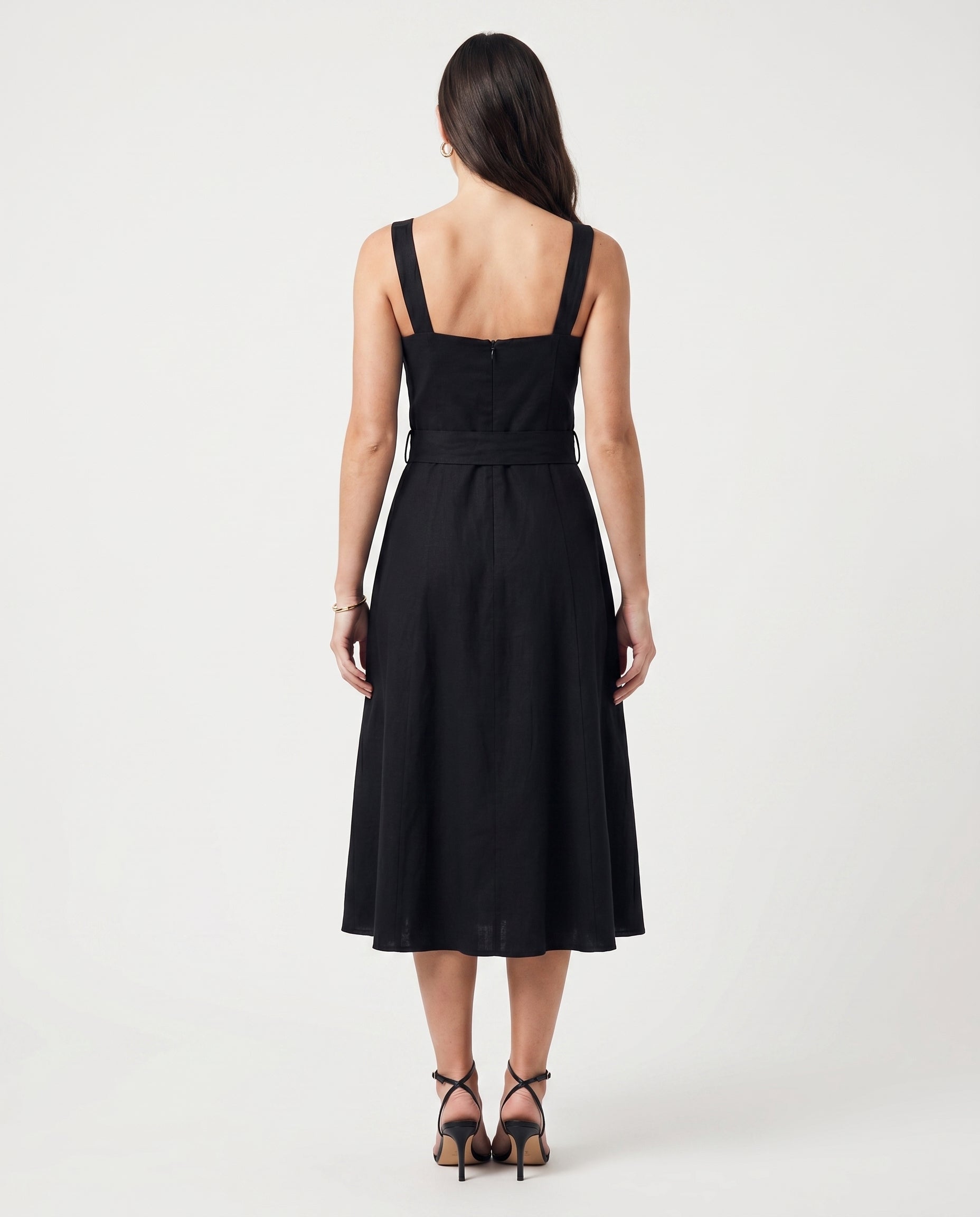 Square Neck Maxi Dress Black