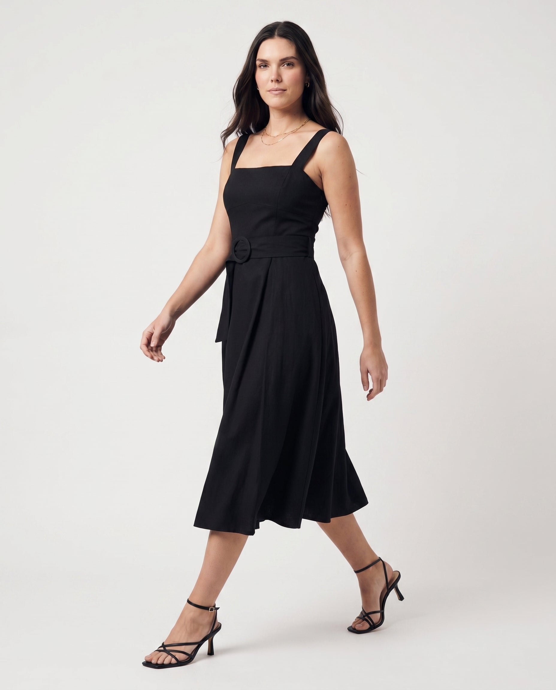 Square Neck Maxi Dress Black