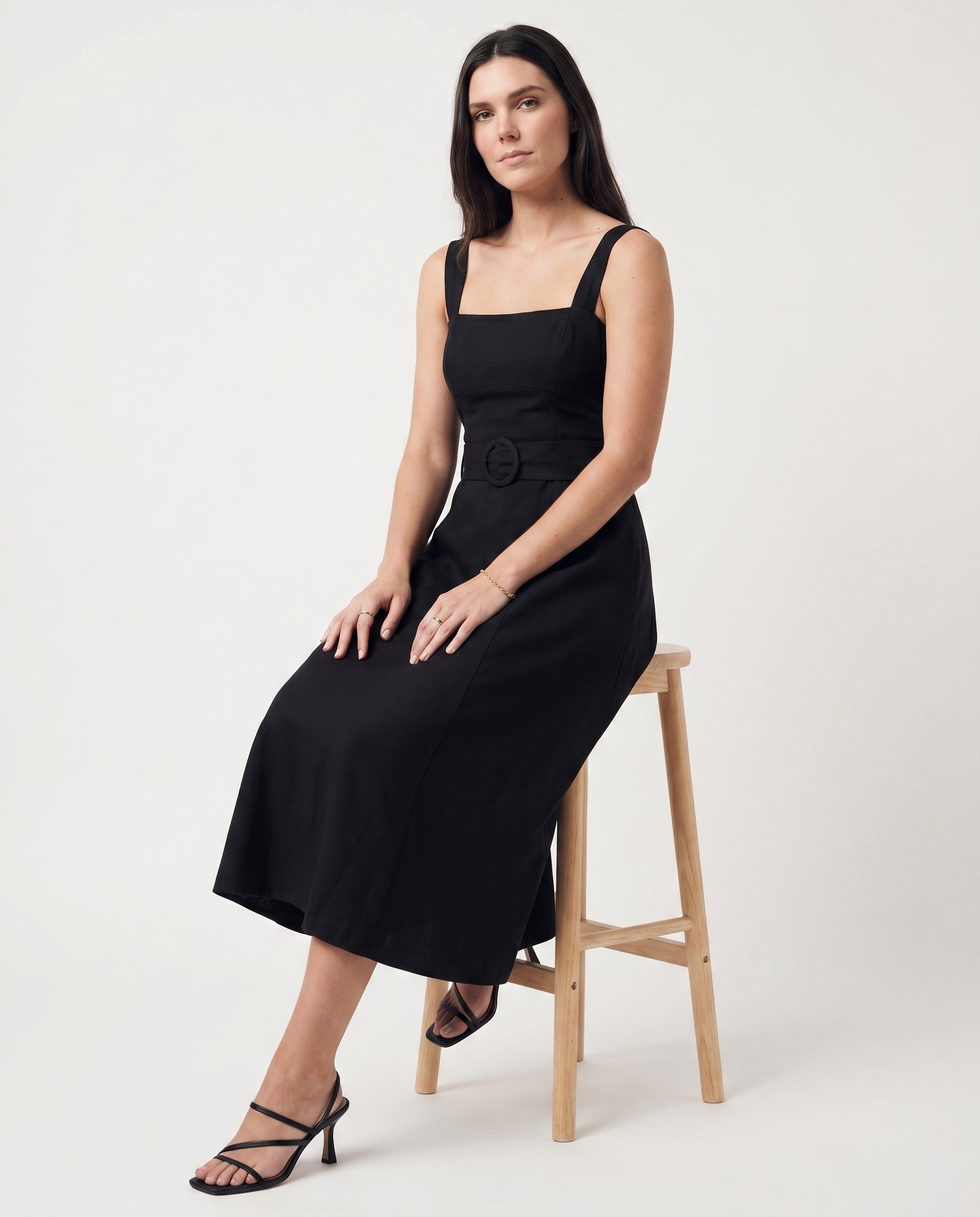 Square Neck Maxi Dress Black