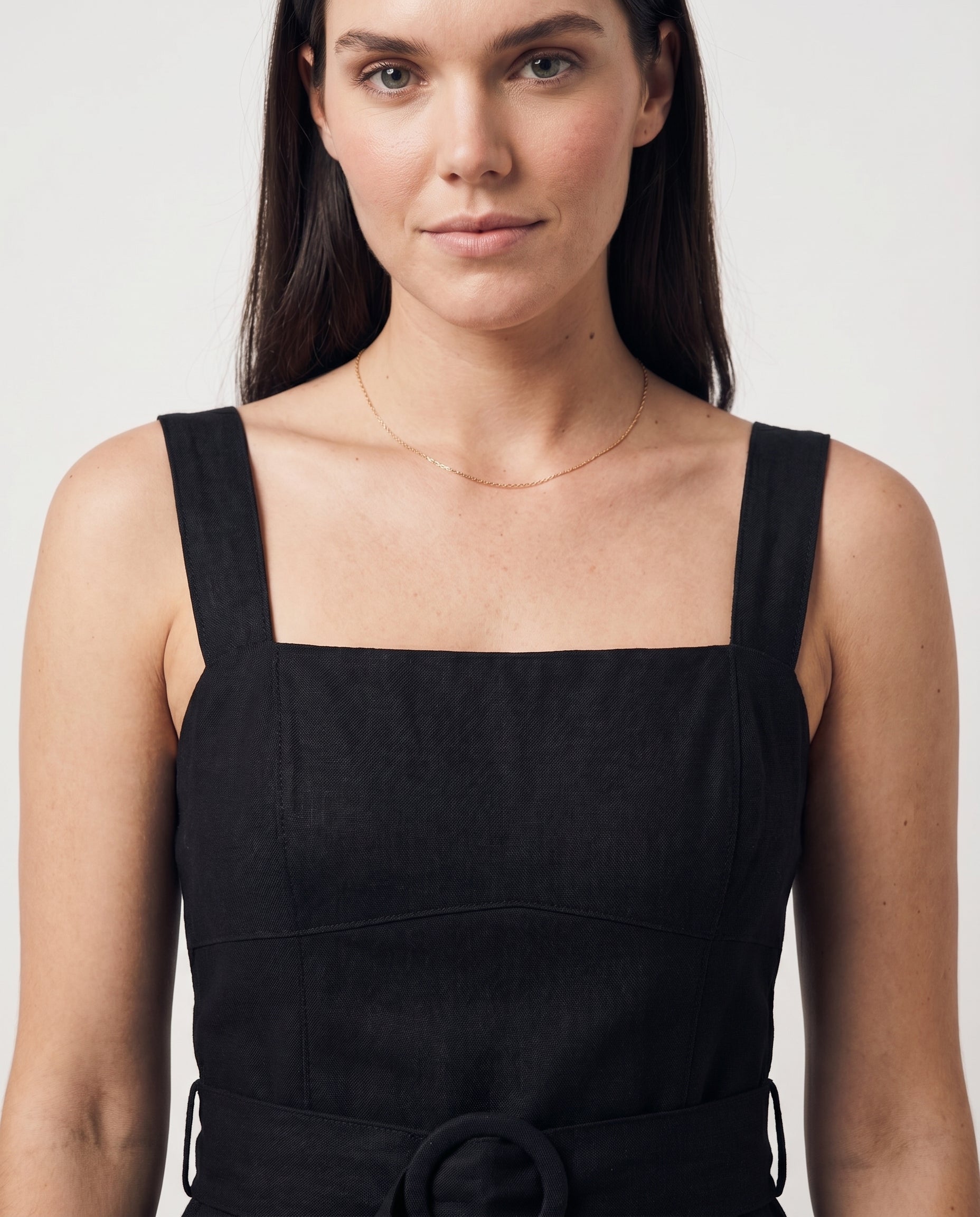 Square Neck Maxi Dress Black