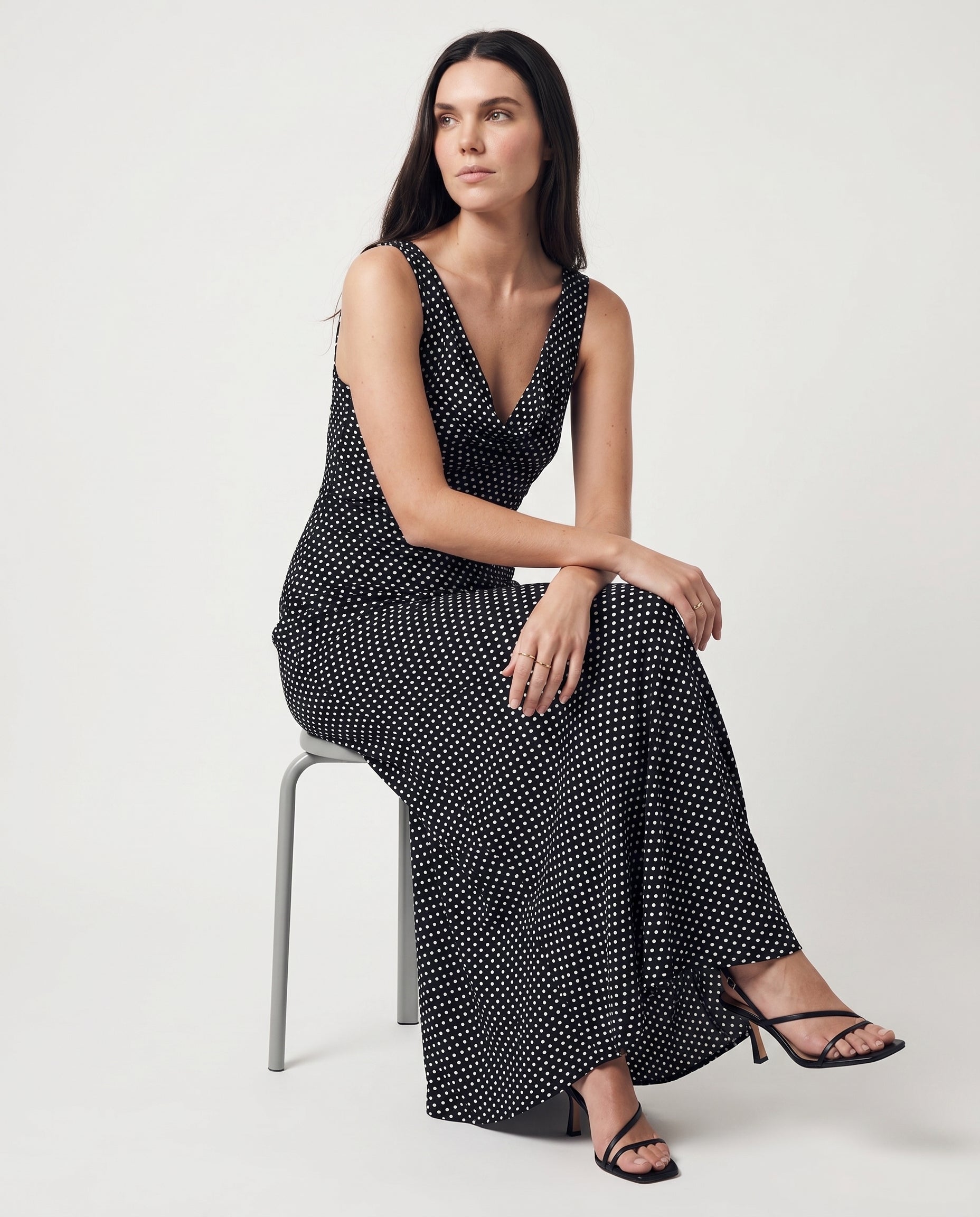 Polka Dot Dress Black/White