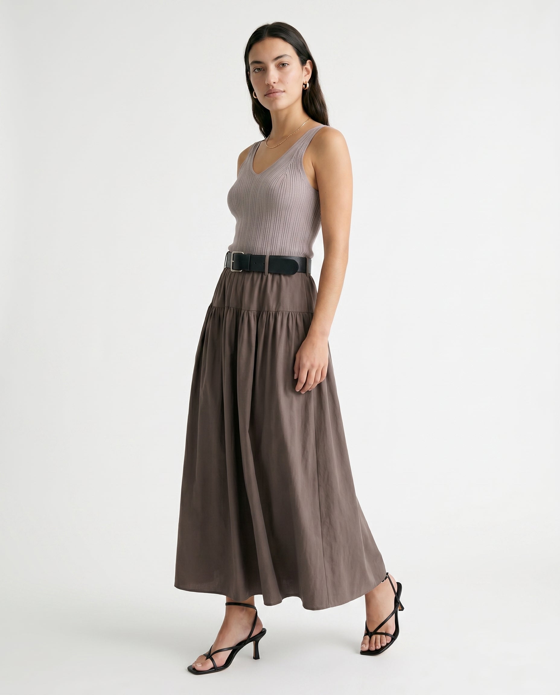 Marled Sleeveless Knit Dress Marled