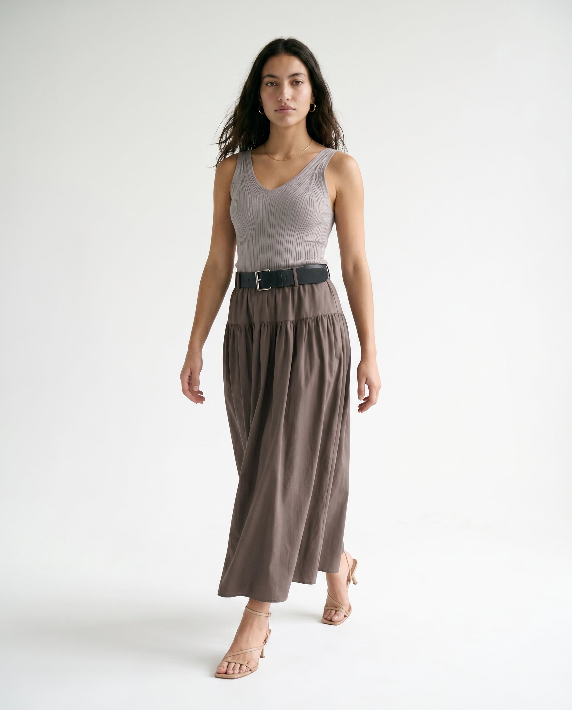 Marled Sleeveless Knit Dress Marled