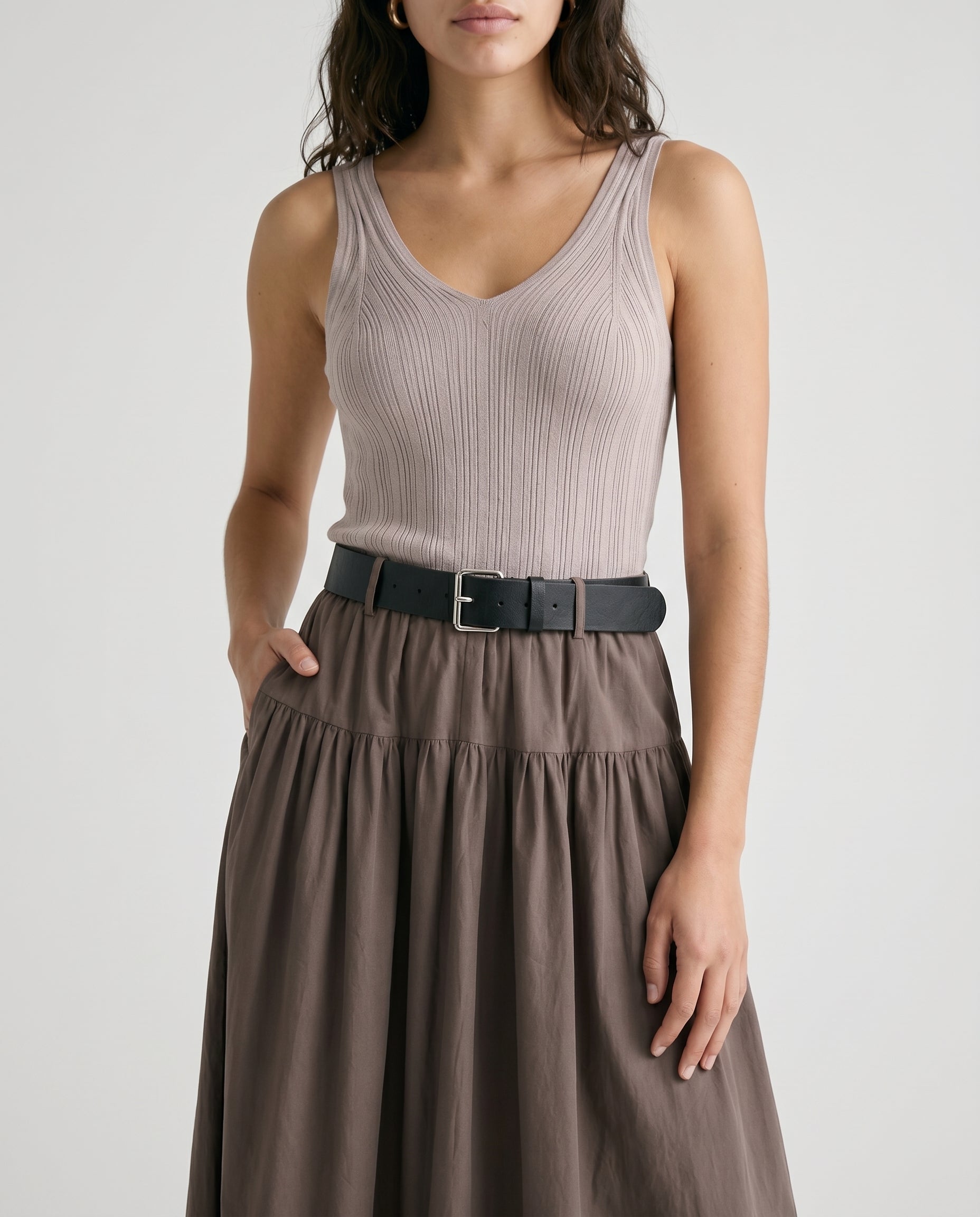 Marled Sleeveless Knit Dress Marled