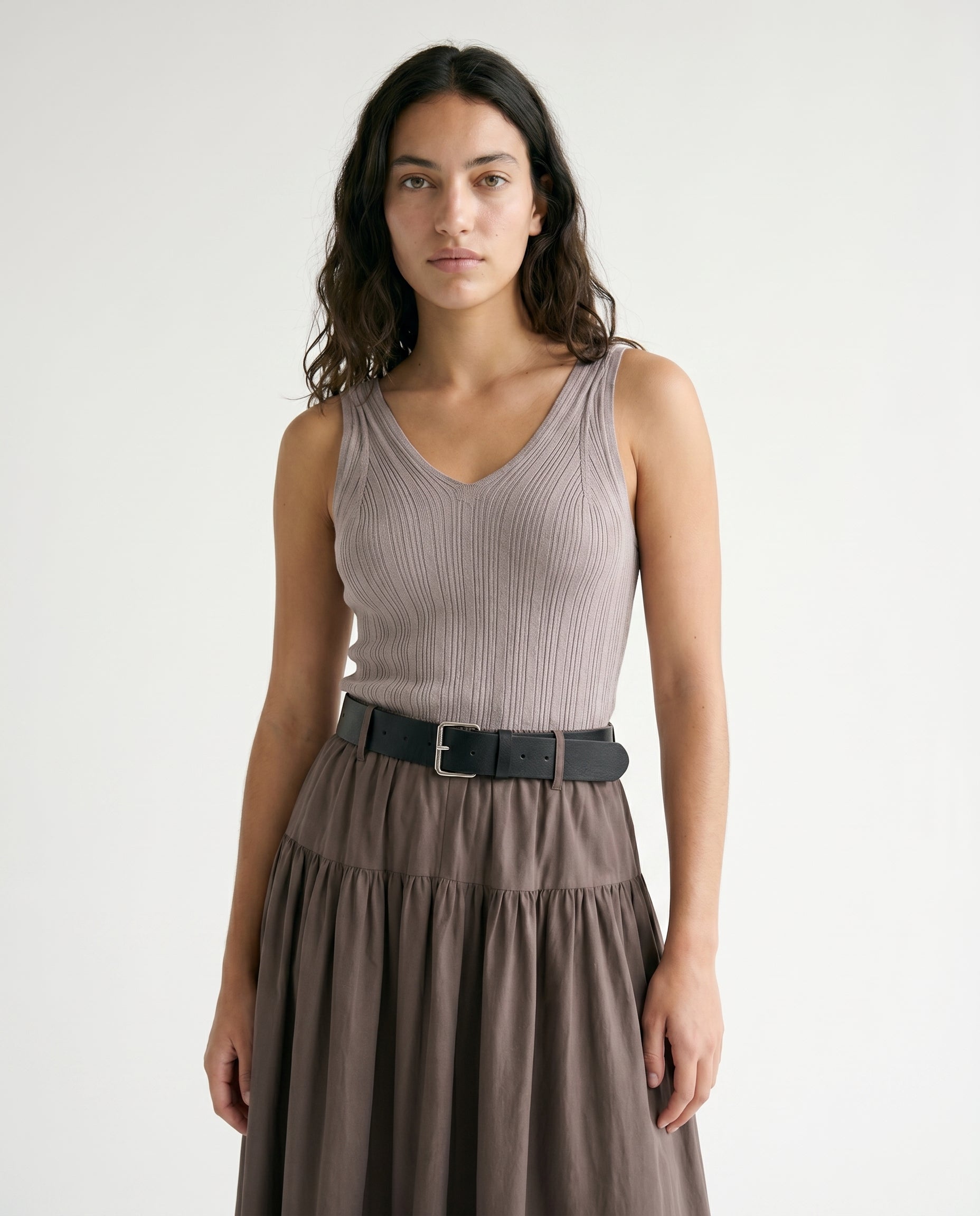 Marled Sleeveless Knit Dress Marled