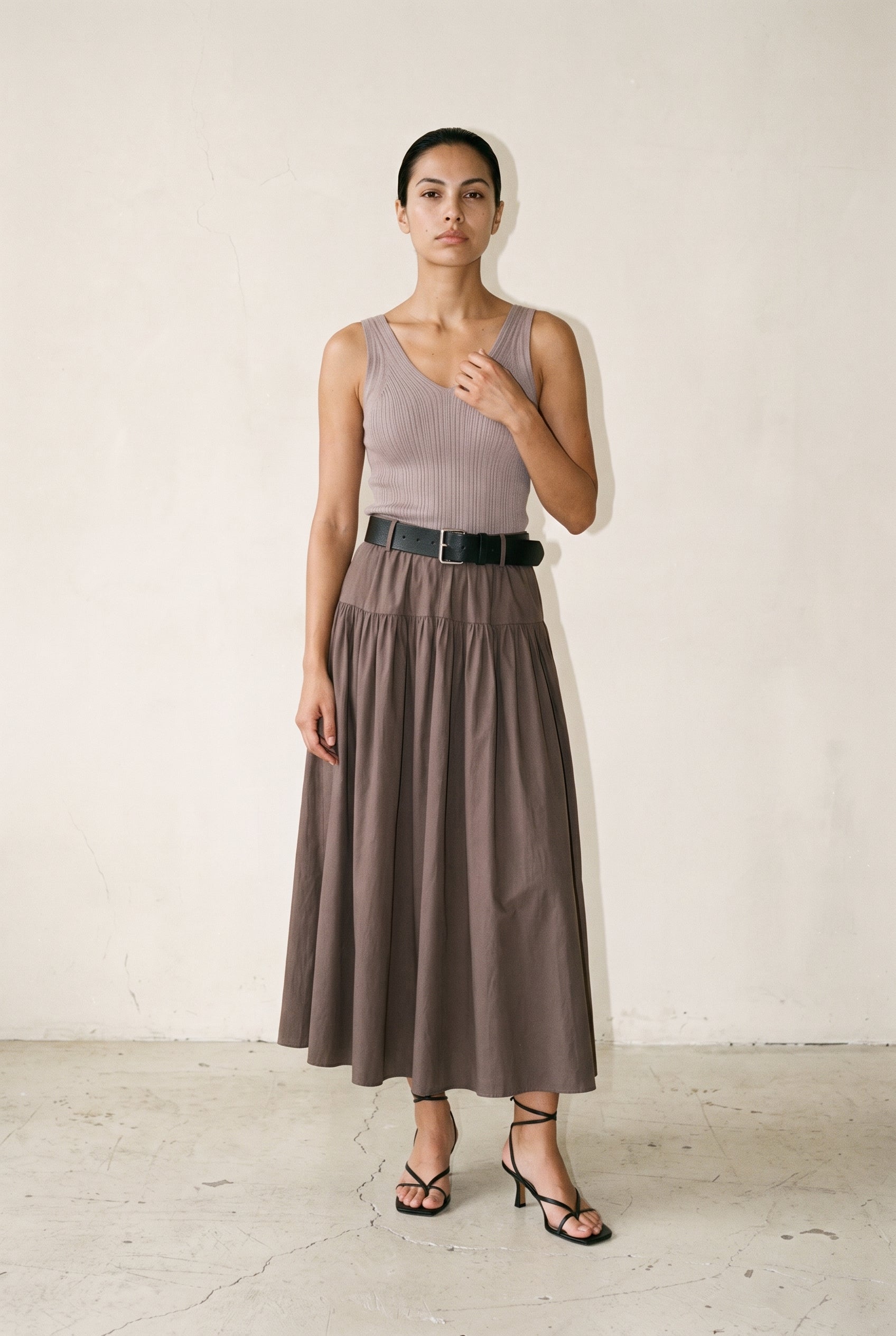 Marled Sleeveless Knit Dress Marled