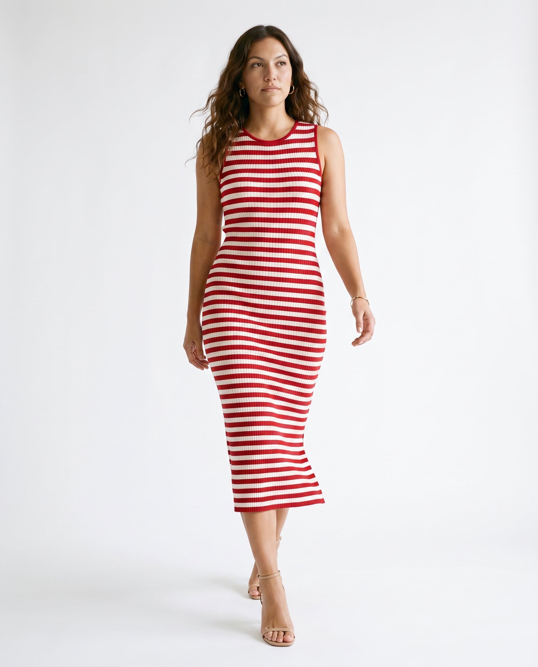 Red Striped Bodycon Dress Red Stripe