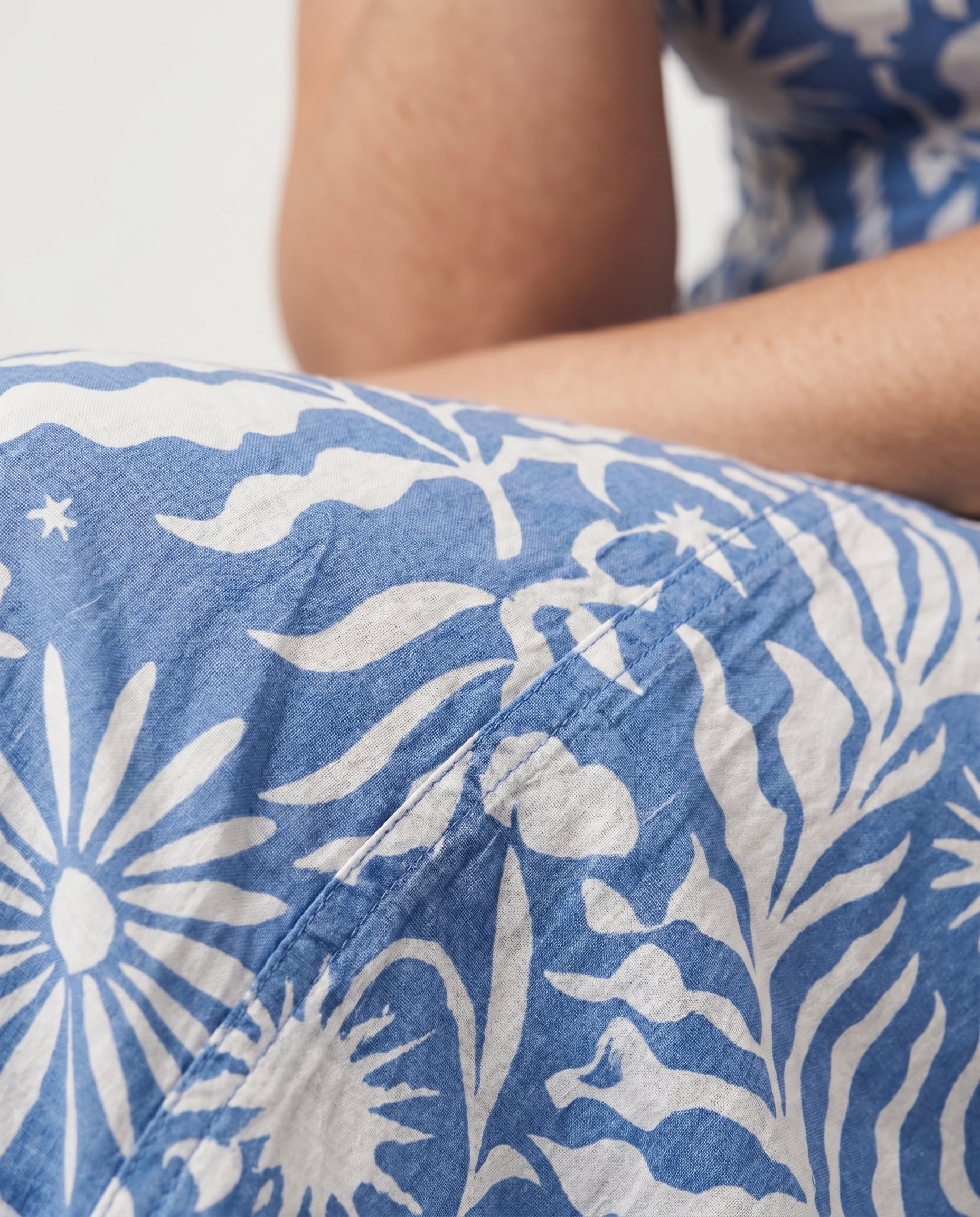 Palmetto Midi Dress Blue Cream