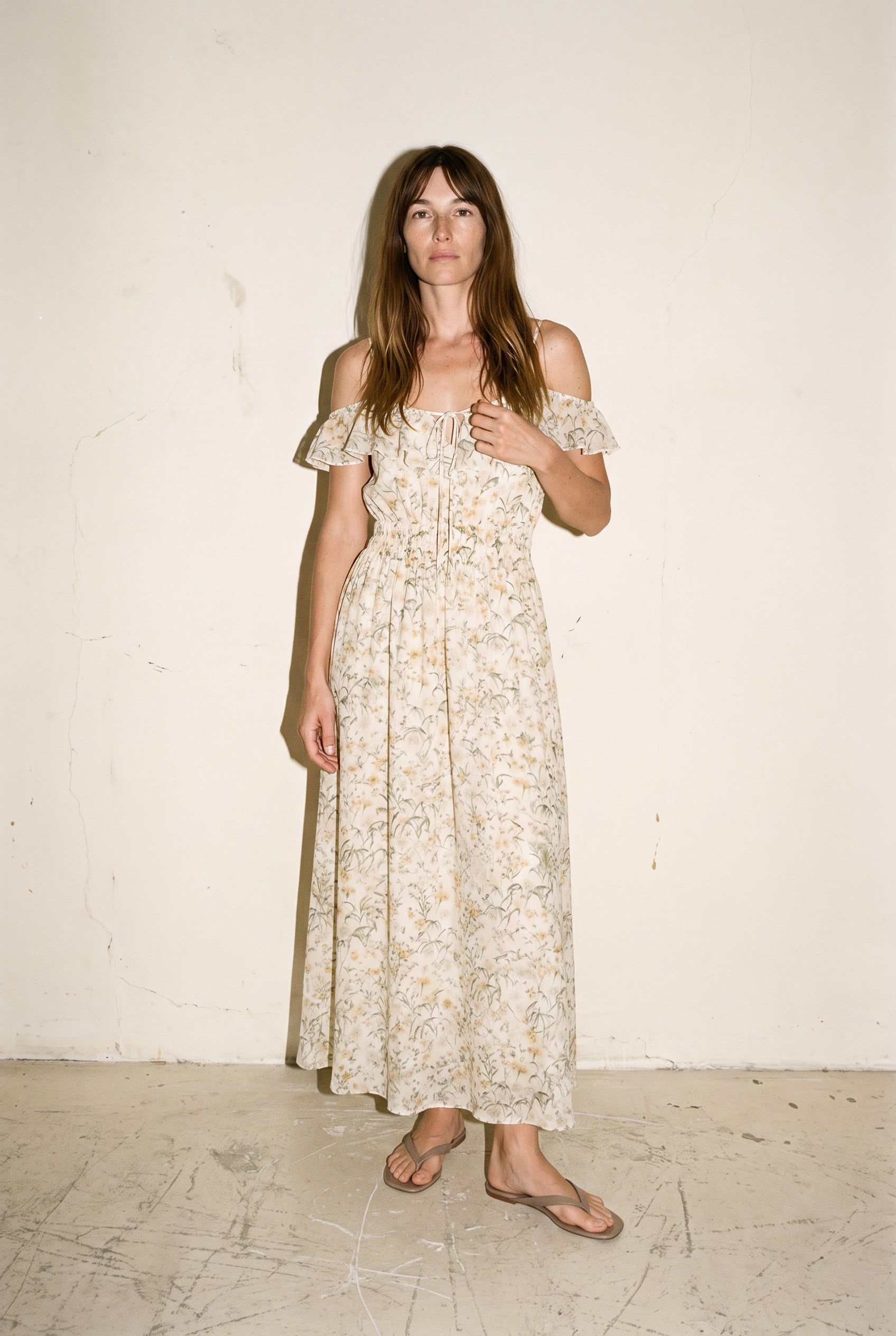 Sereia Floral Dress Ivory Green