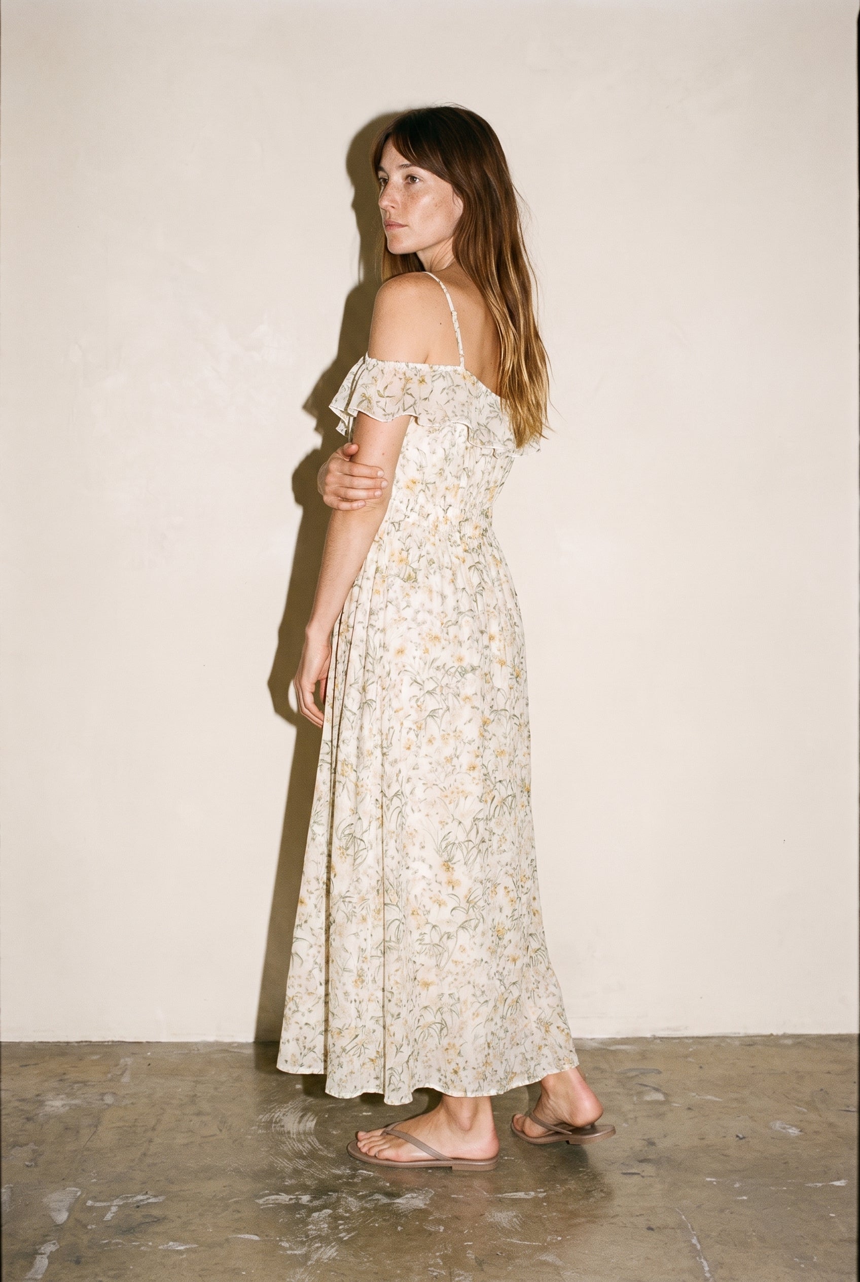 Sereia Floral Dress Ivory Green
