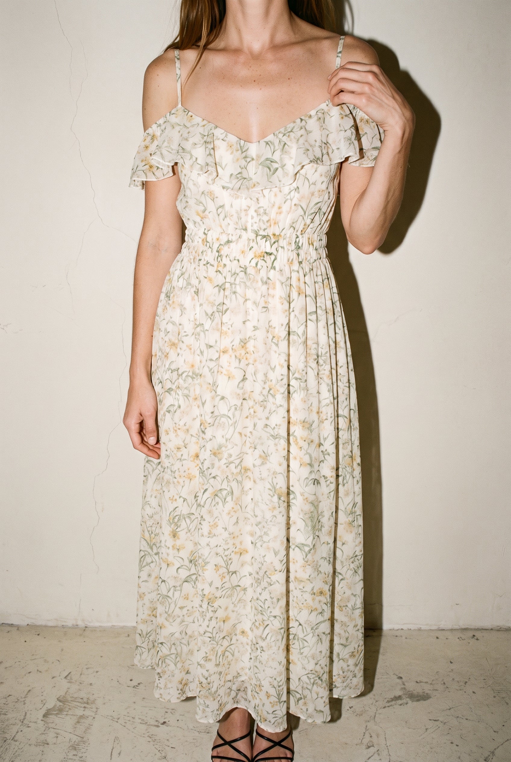 Sereia Floral Dress Ivory Green