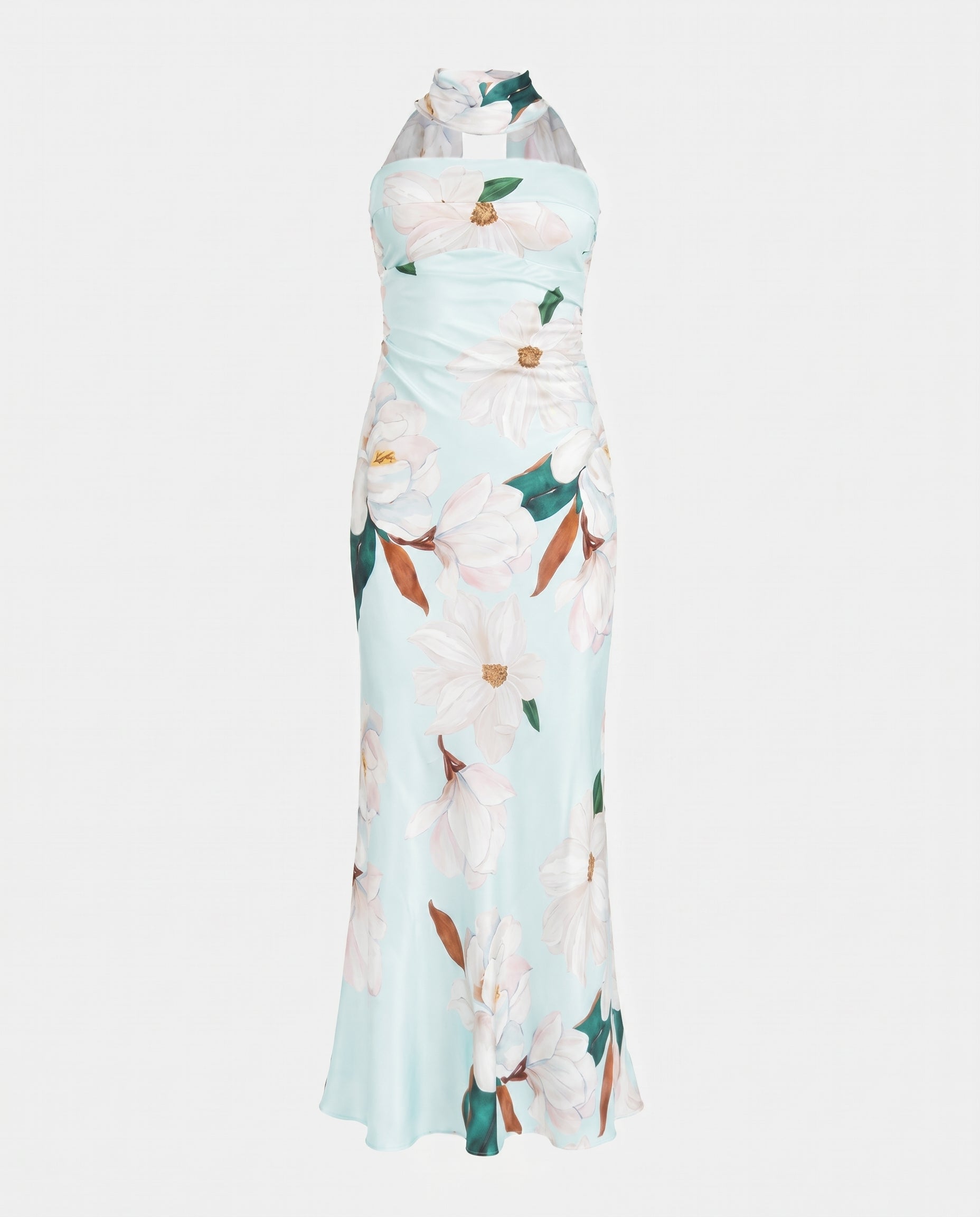 Halter Floral Maxi Dress Mint