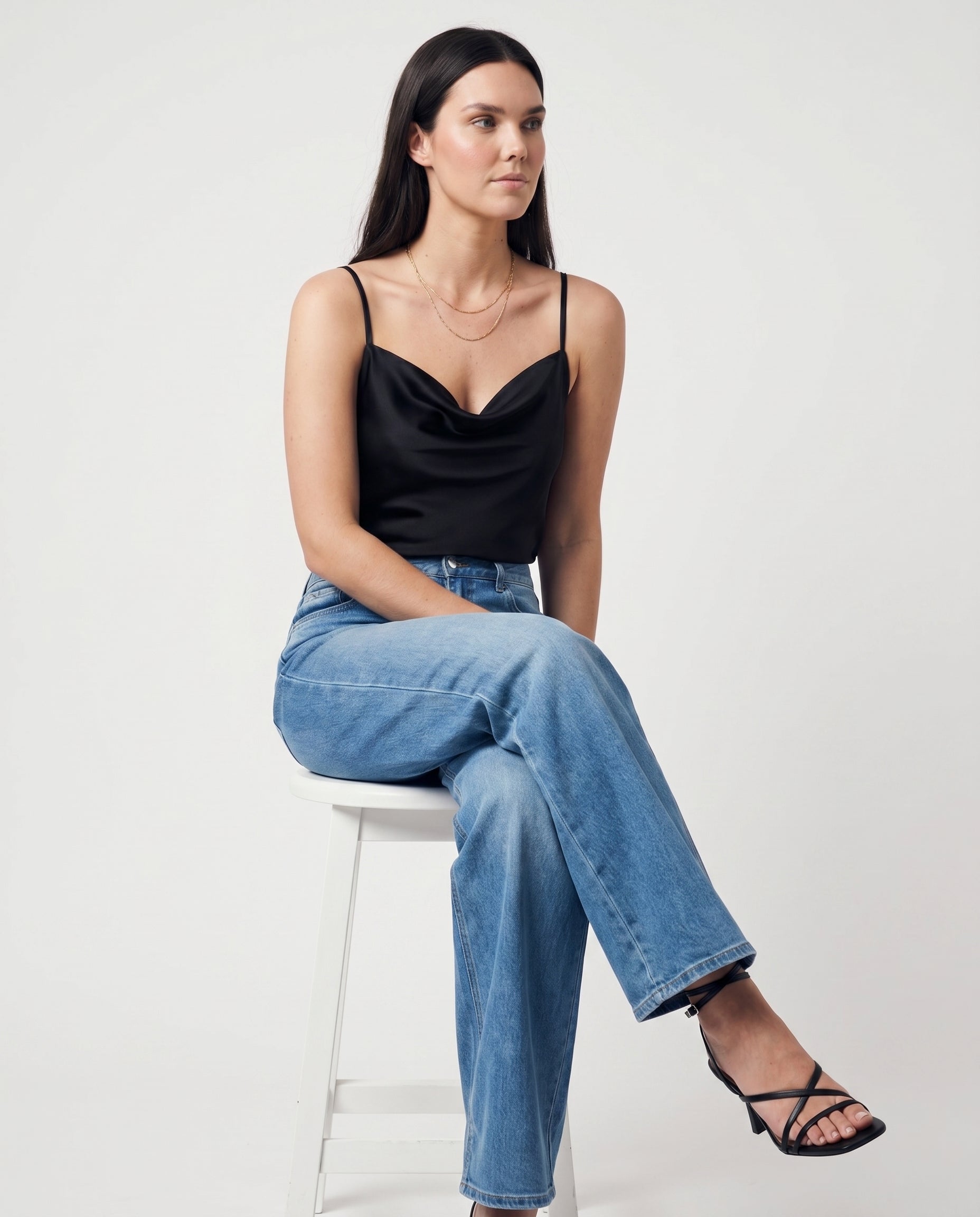 Soft Flare Wide Leg Jeans Denim Blue