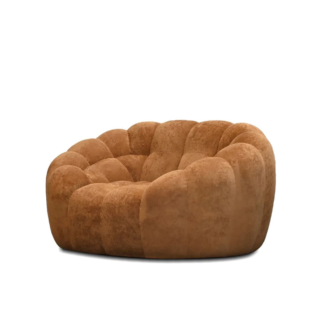 PUFFIN      Lounge Chair Toffee Chenille Fabric