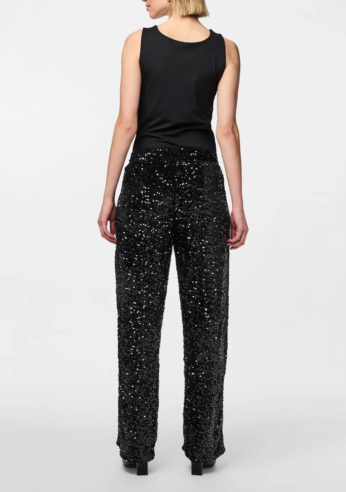 PCKam Hw Wide Pant Jrs Noos Bc Black Black Sequins