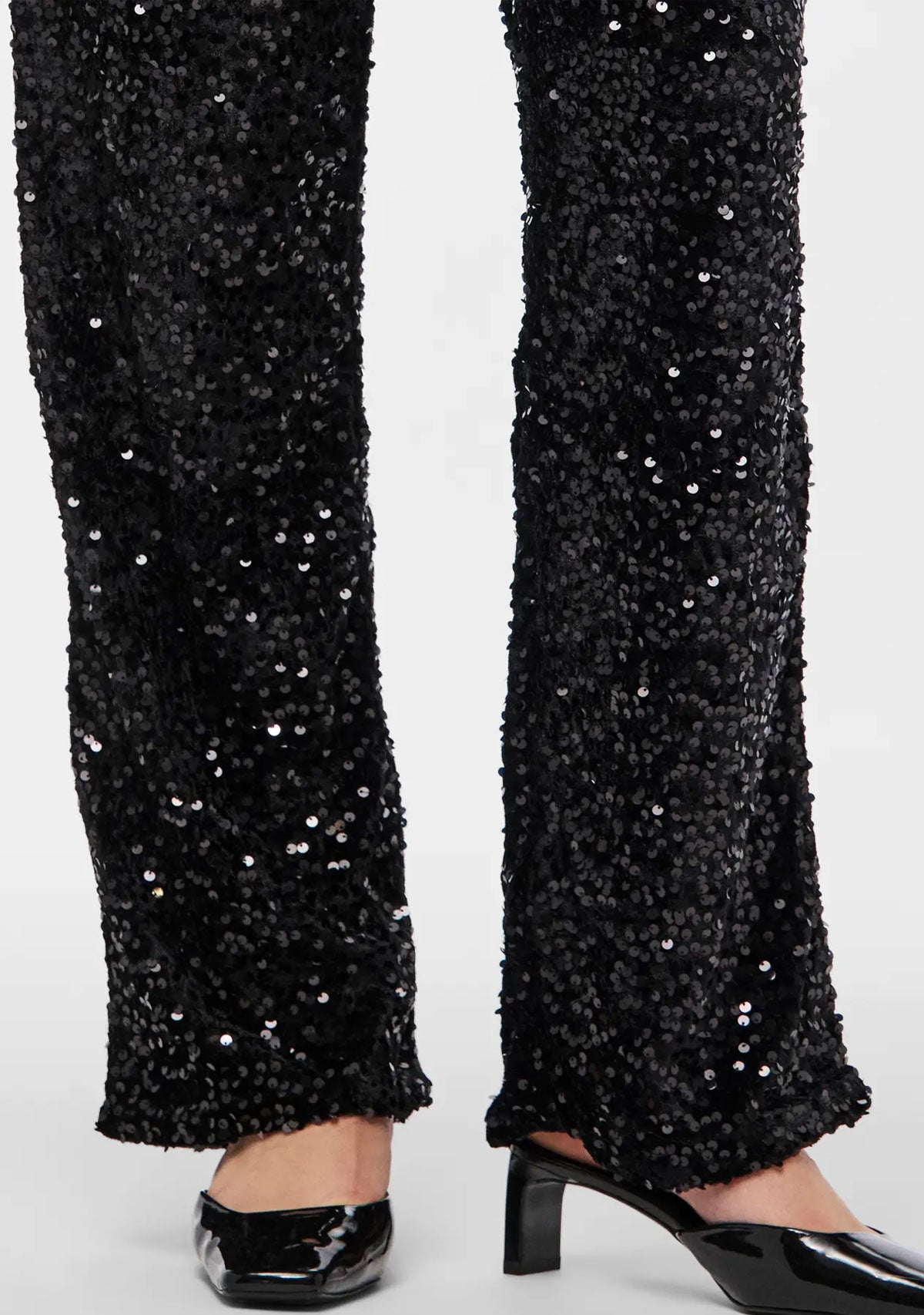 PCKam Hw Wide Pant Jrs Noos Bc Black Black Sequins