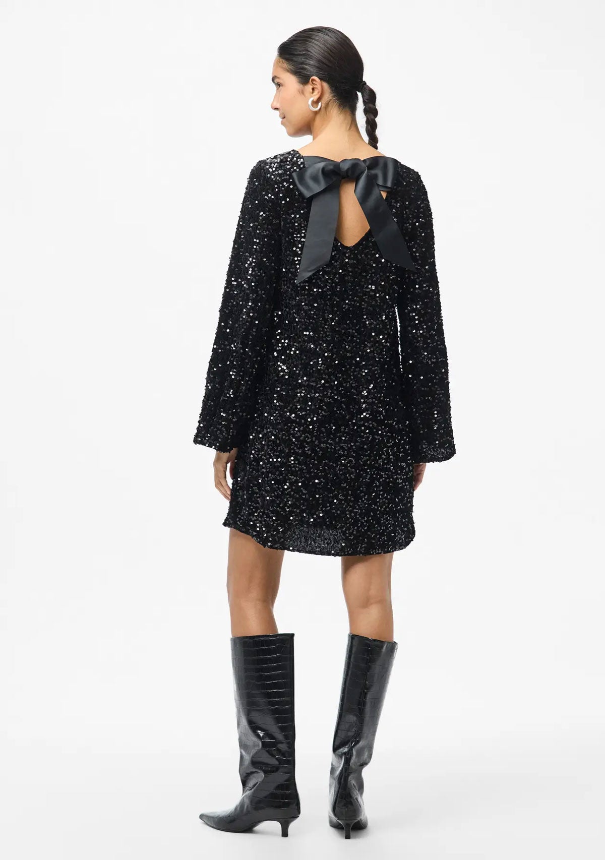 PCKam Ls Deep Back Bow Dress Jrs Noos Bc