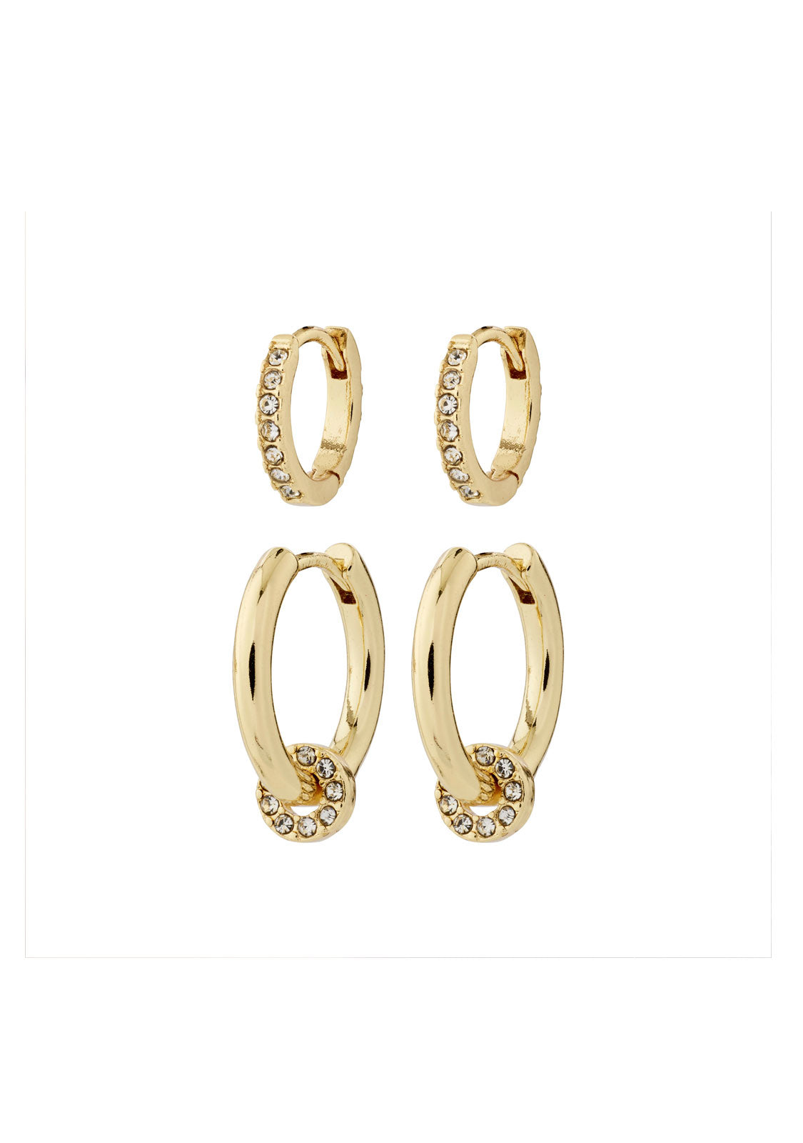 SCOTTIE recycled earrings 2-in-1 set goldplated