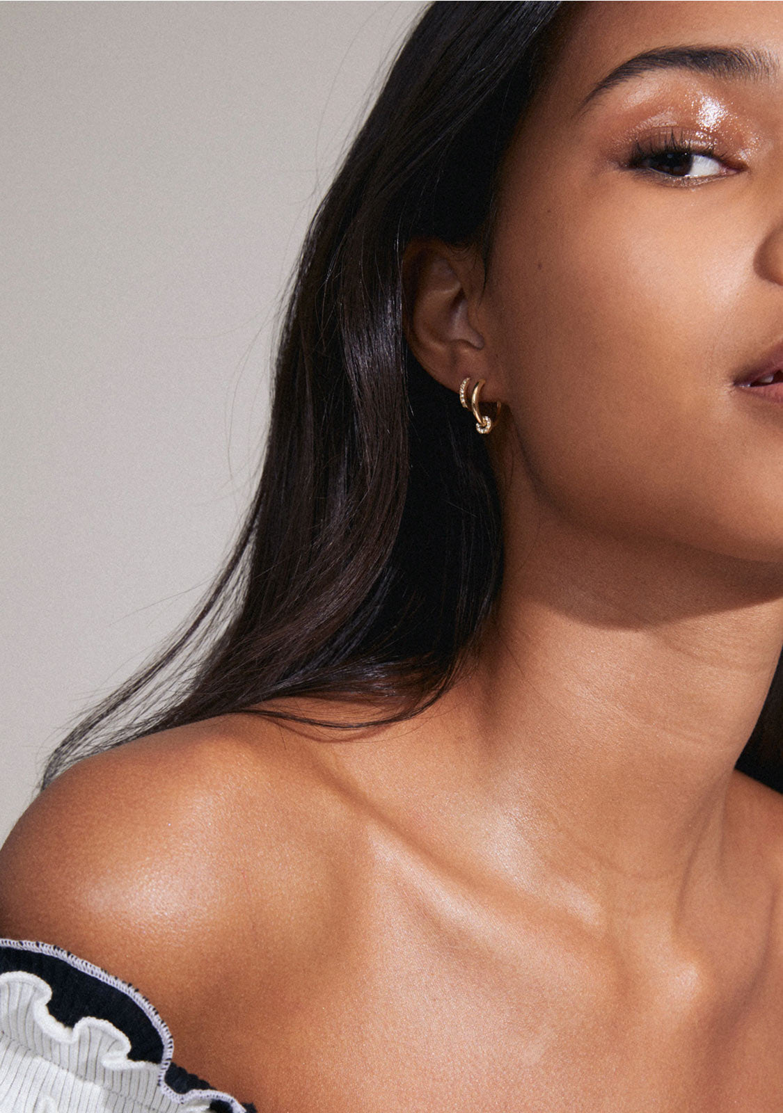 SCOTTIE recycled earrings 2-in-1 set goldplated