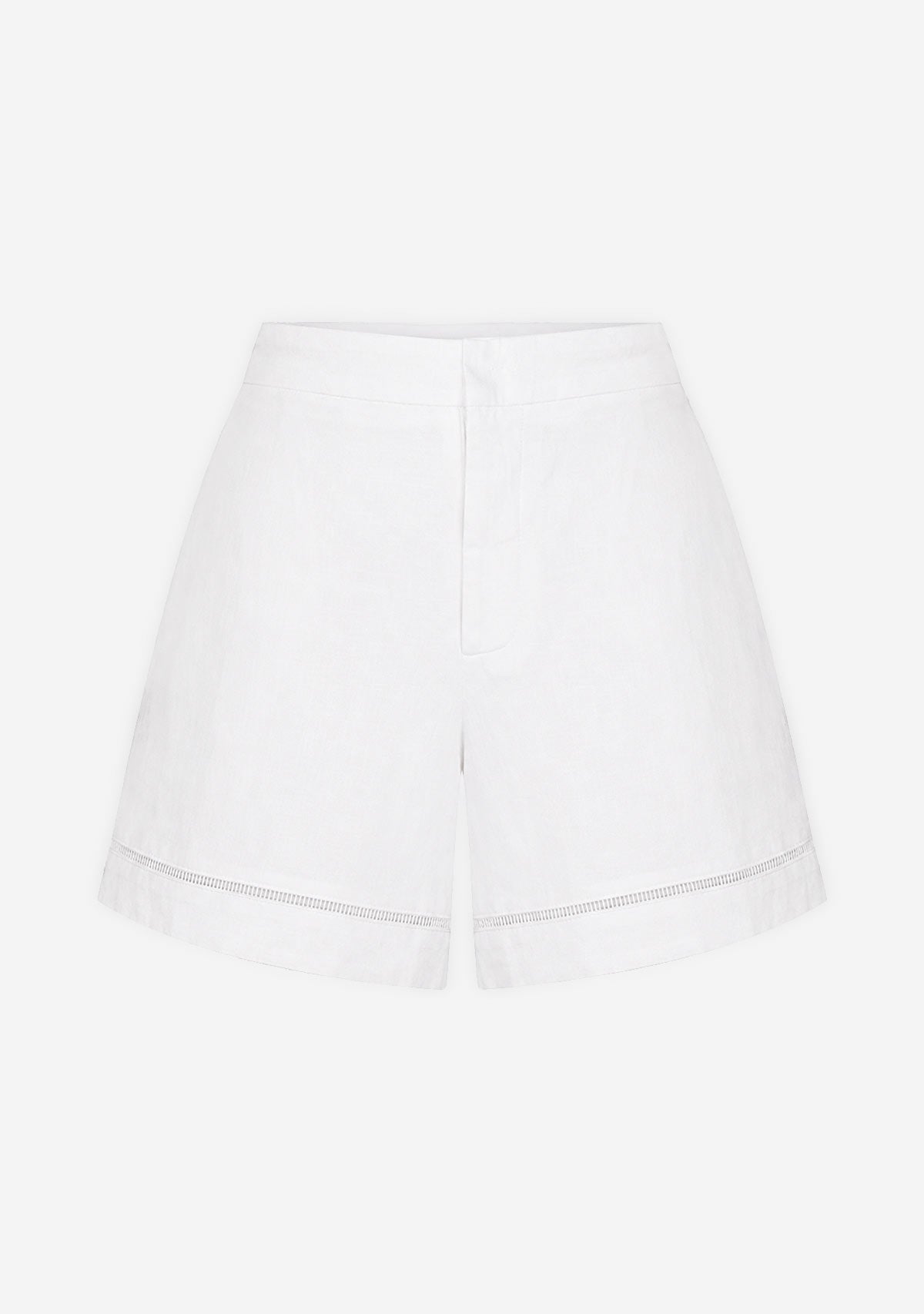 Pleated Detail Shorts White