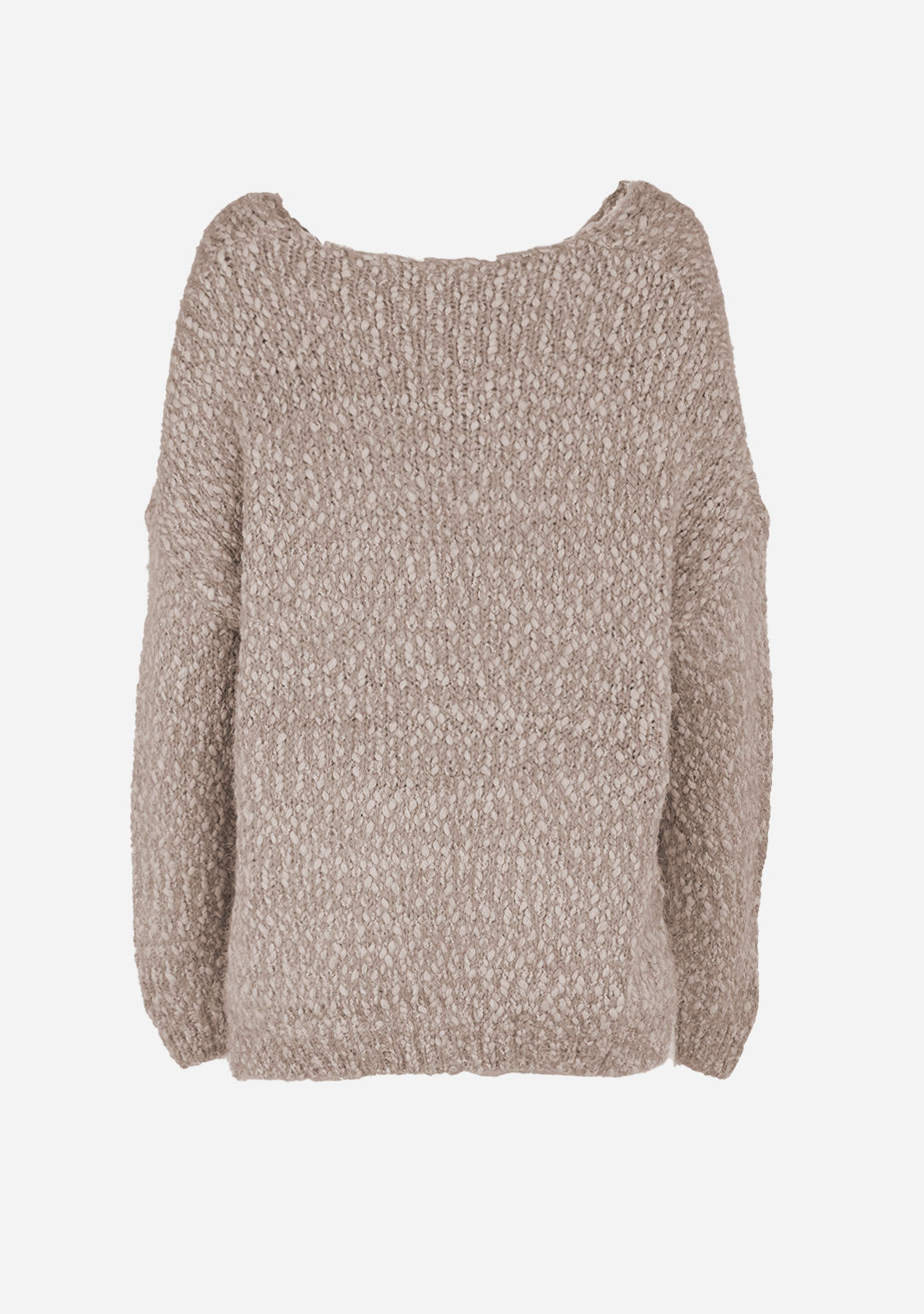 Popcorn Knit Sweater Mocha S M at The Latest Scoop