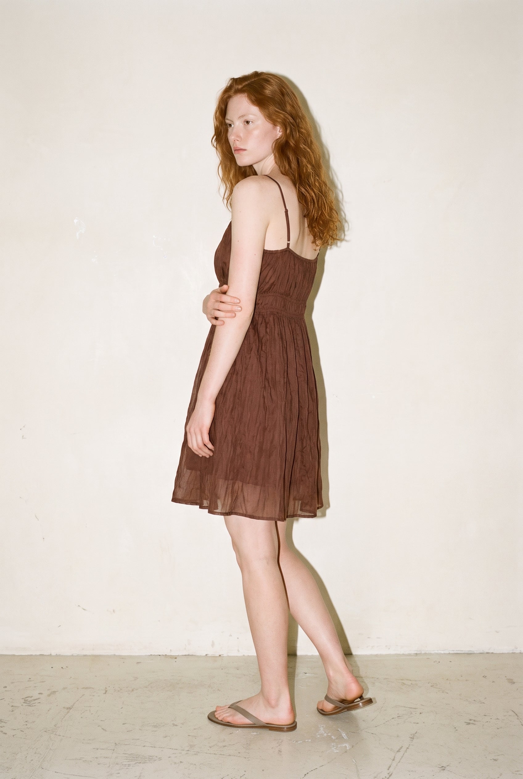 Fluid Mini Dress Coffee