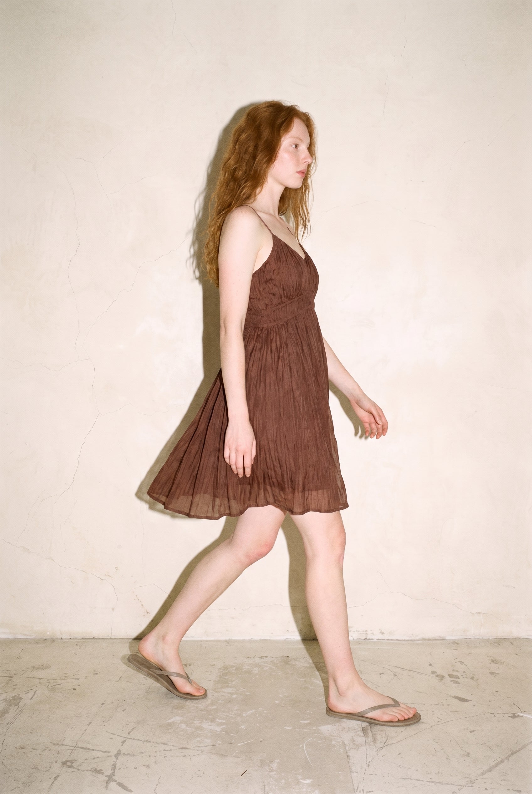 Fluid Mini Dress Coffee