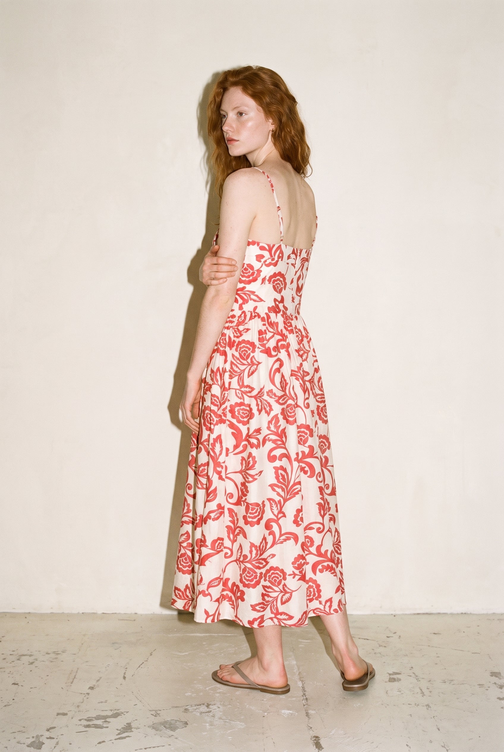 Floral Print Midi Dress Print