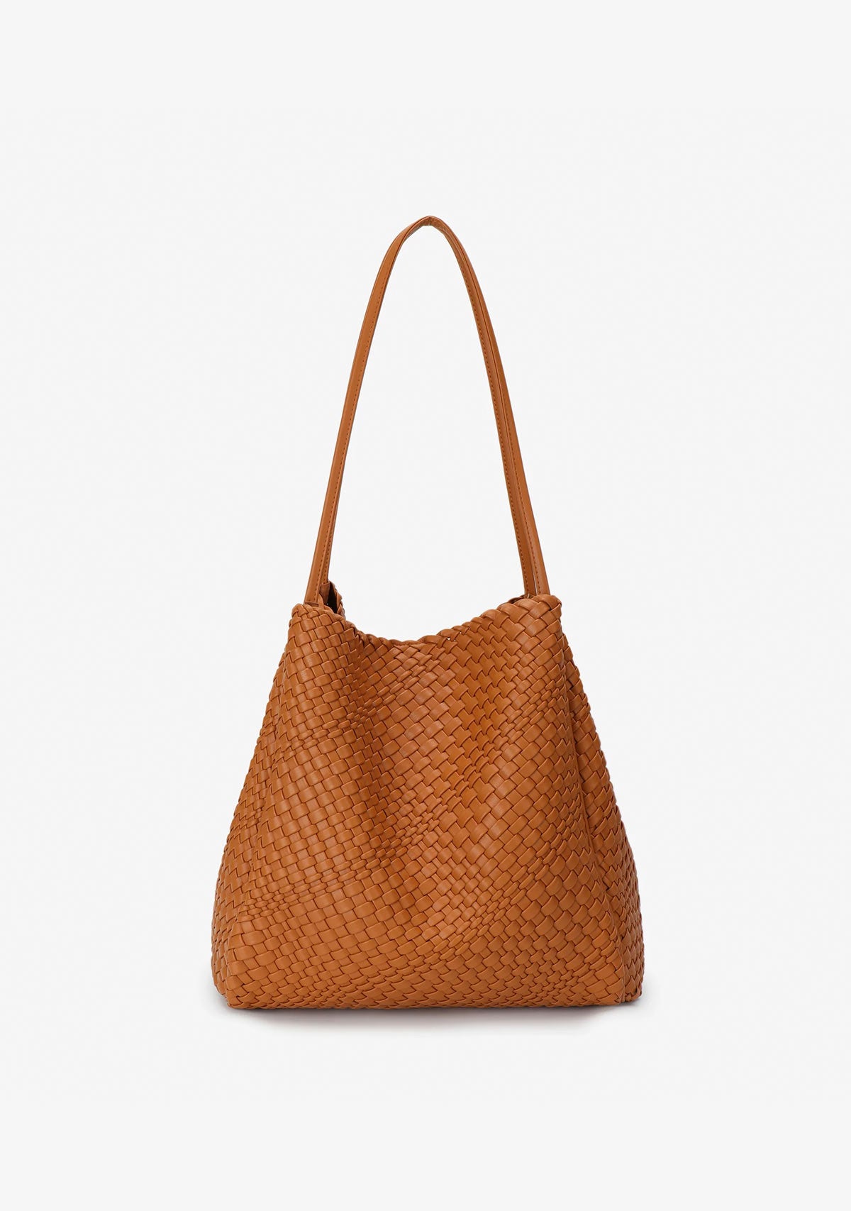 Hollace North South Tote Woven Light Taupe