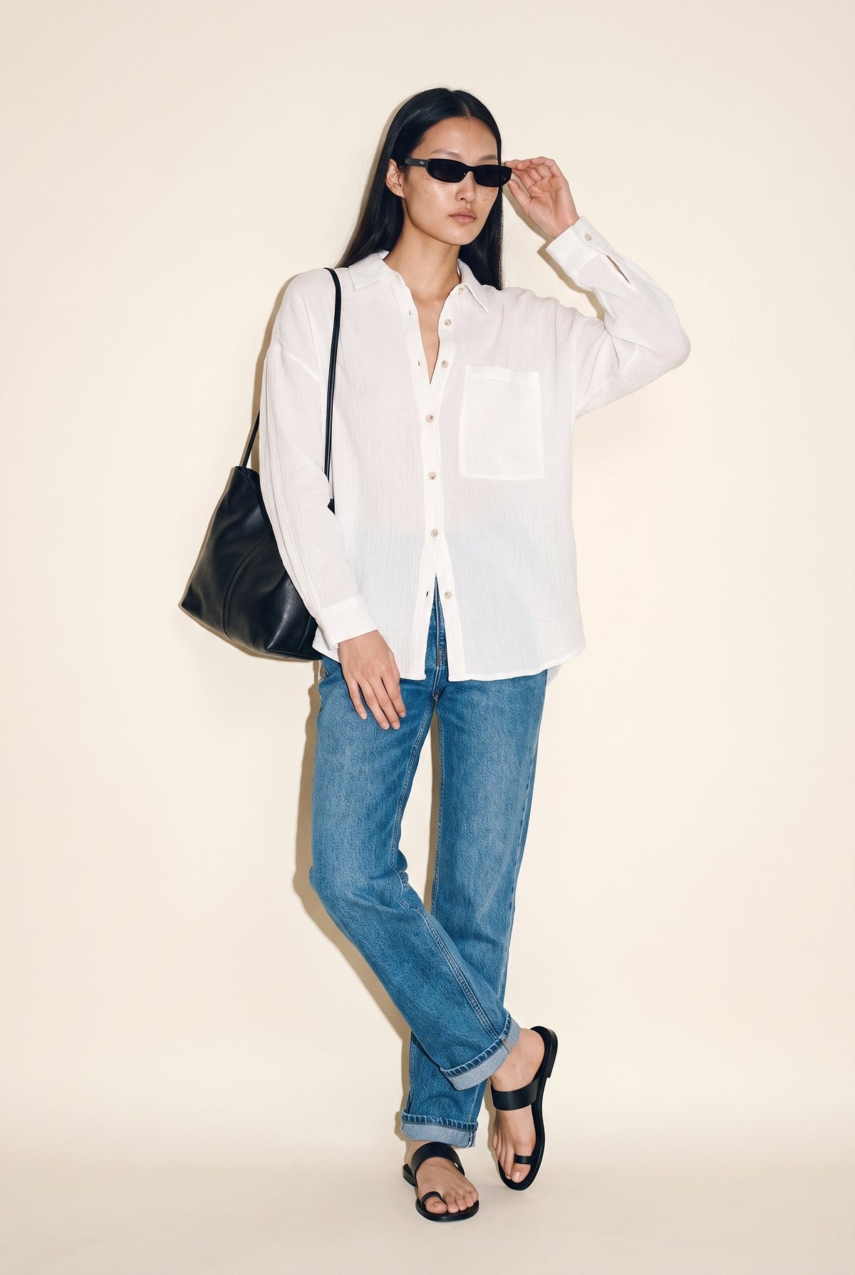 Oversized Gauze Cotton Shirt The Latest Scoop