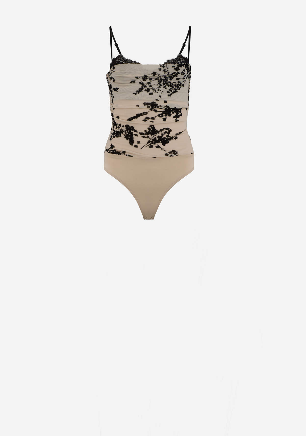 Mesh w/Bra Insert Bodysuit Black/Natural