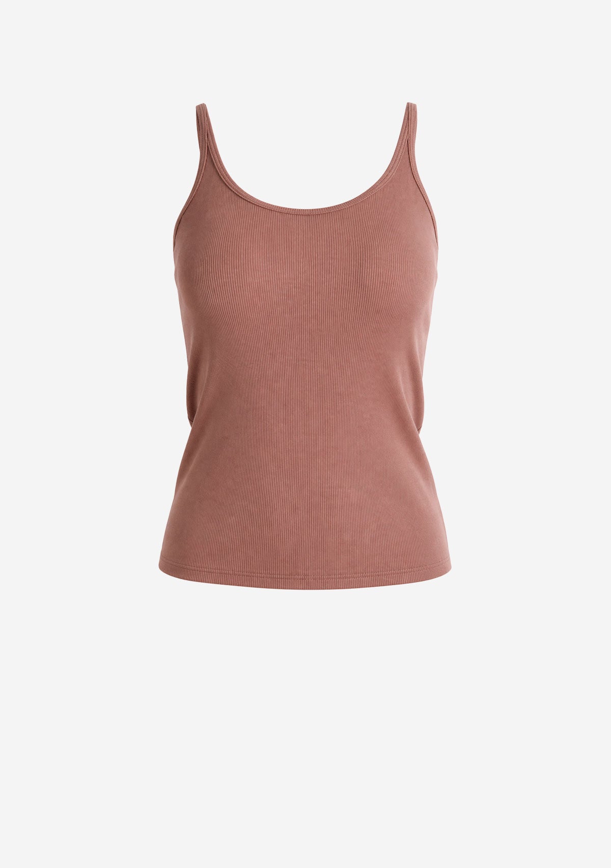 Basic Ribbed Tank Coffe Coffee