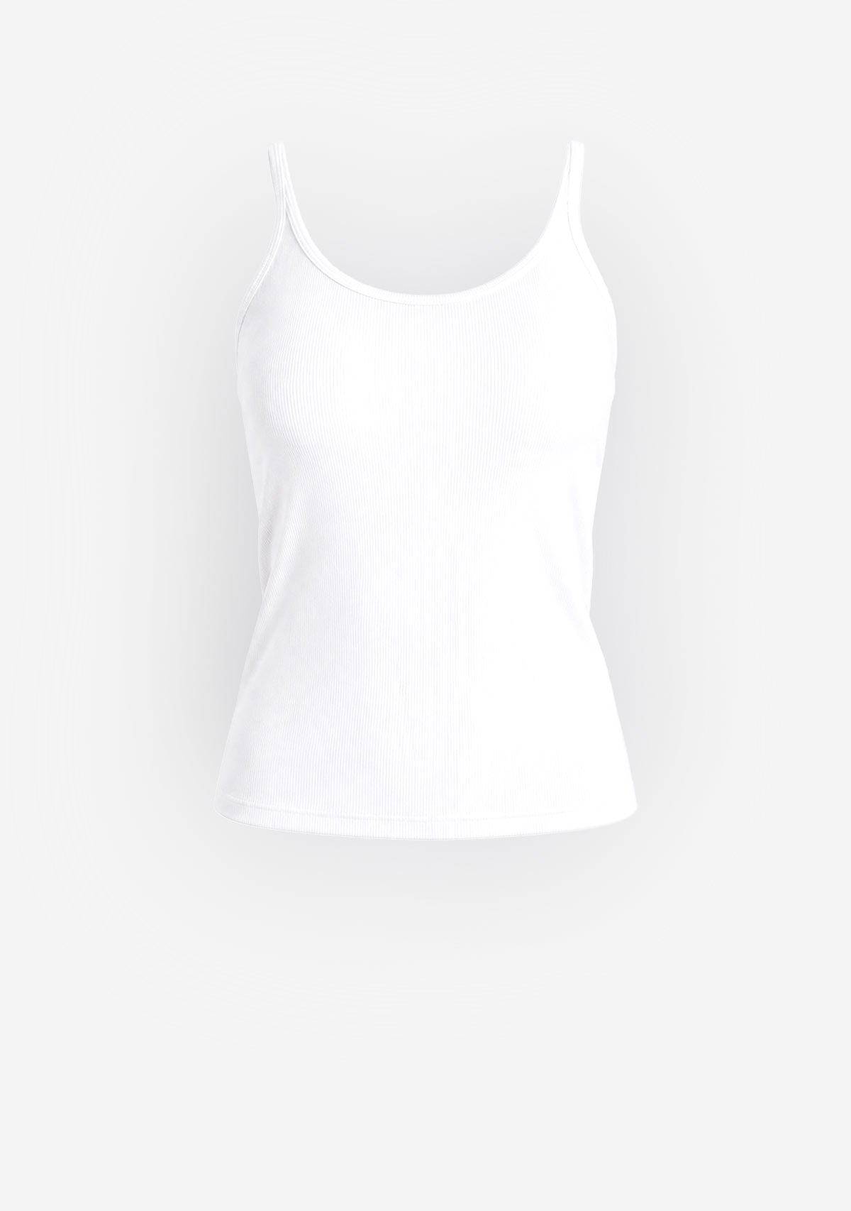 Basic Ribbed Tank White White
