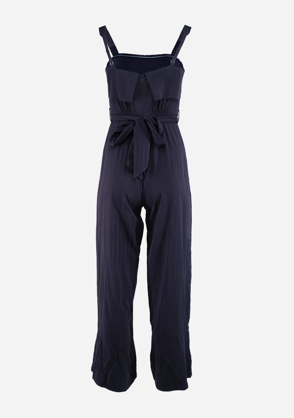 Belted Wide-Leg Jumpsuit Navy