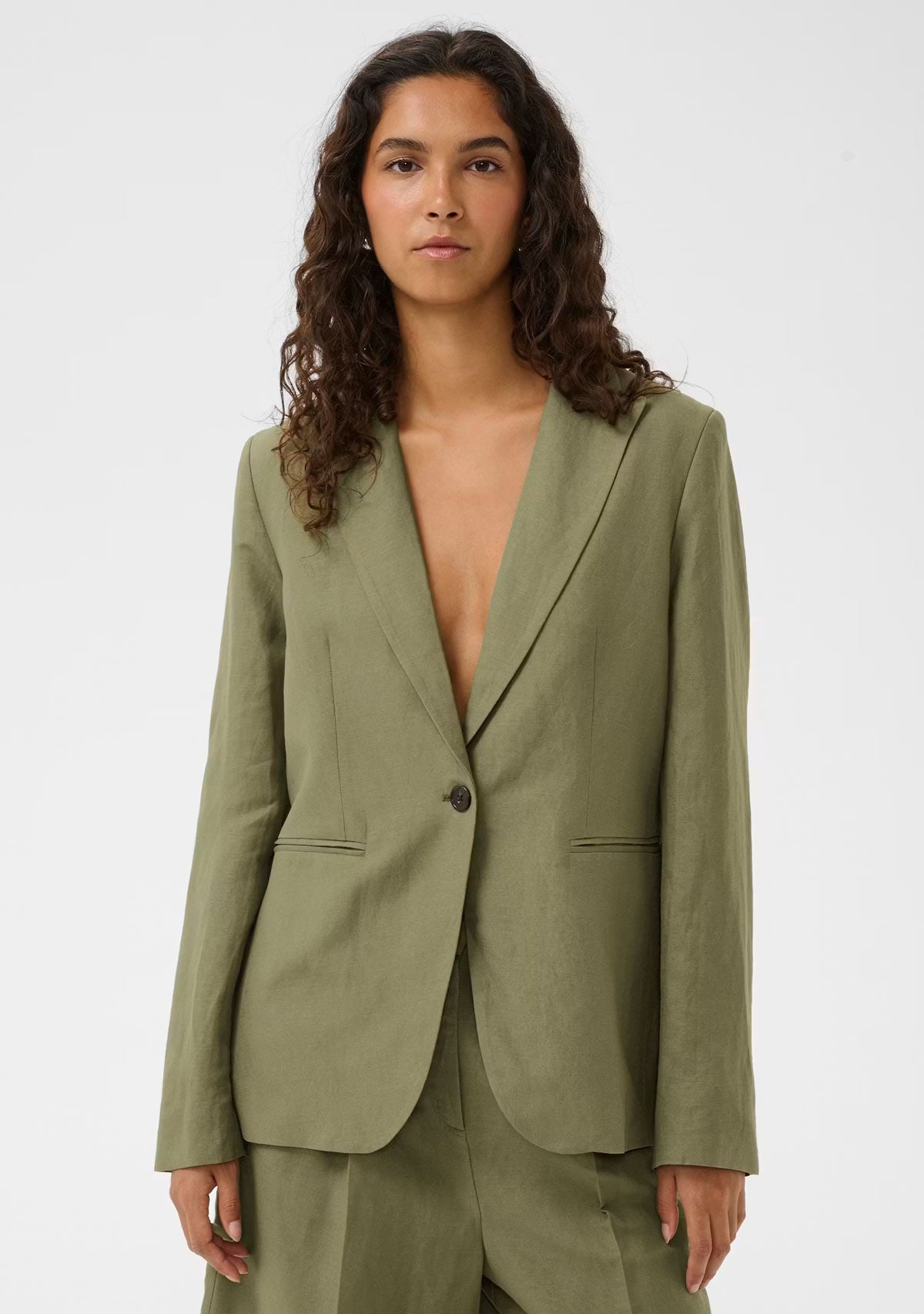 Slragna Basic Blazer Dusky Green