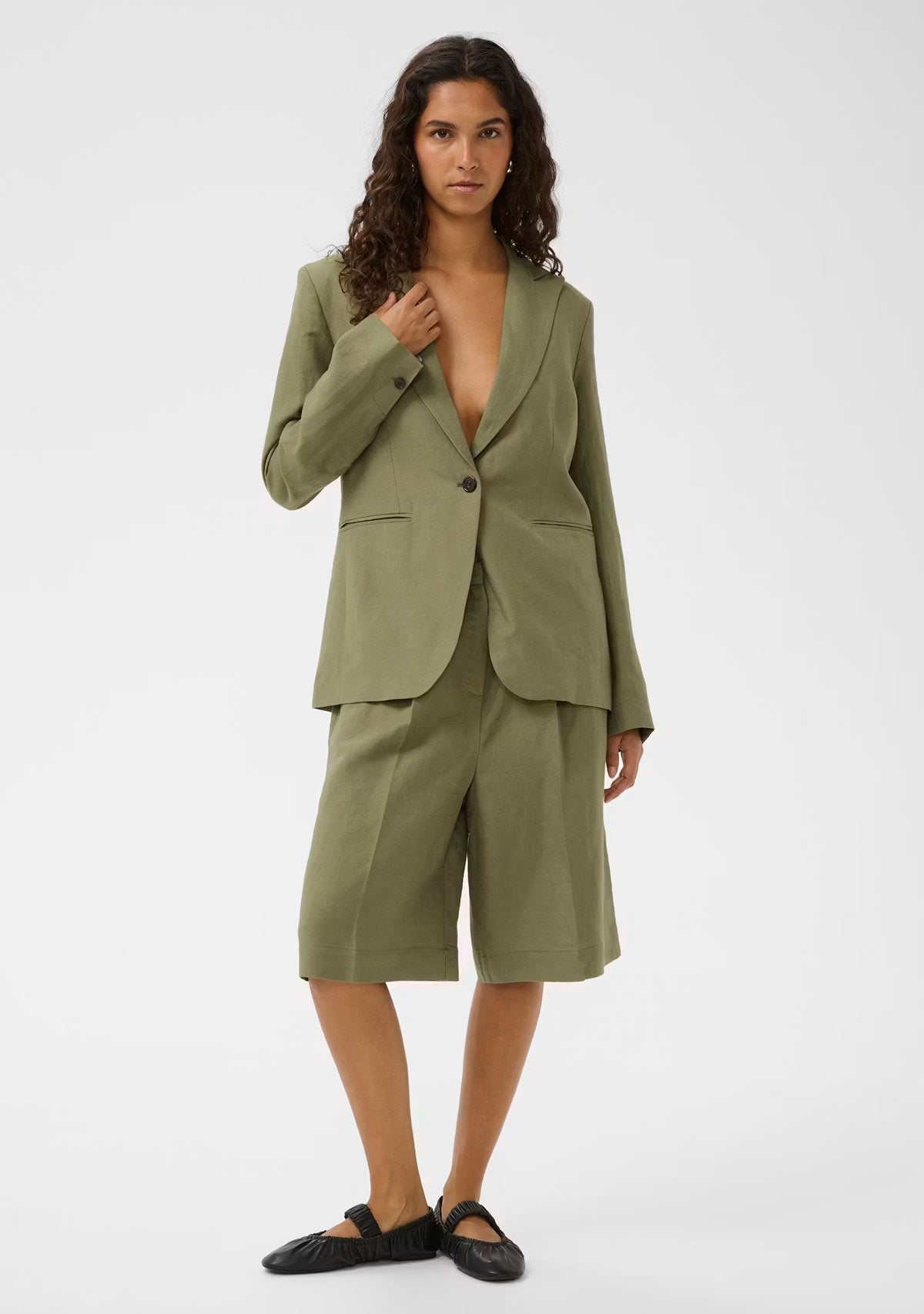 Slragna Basic Blazer Dusky Green