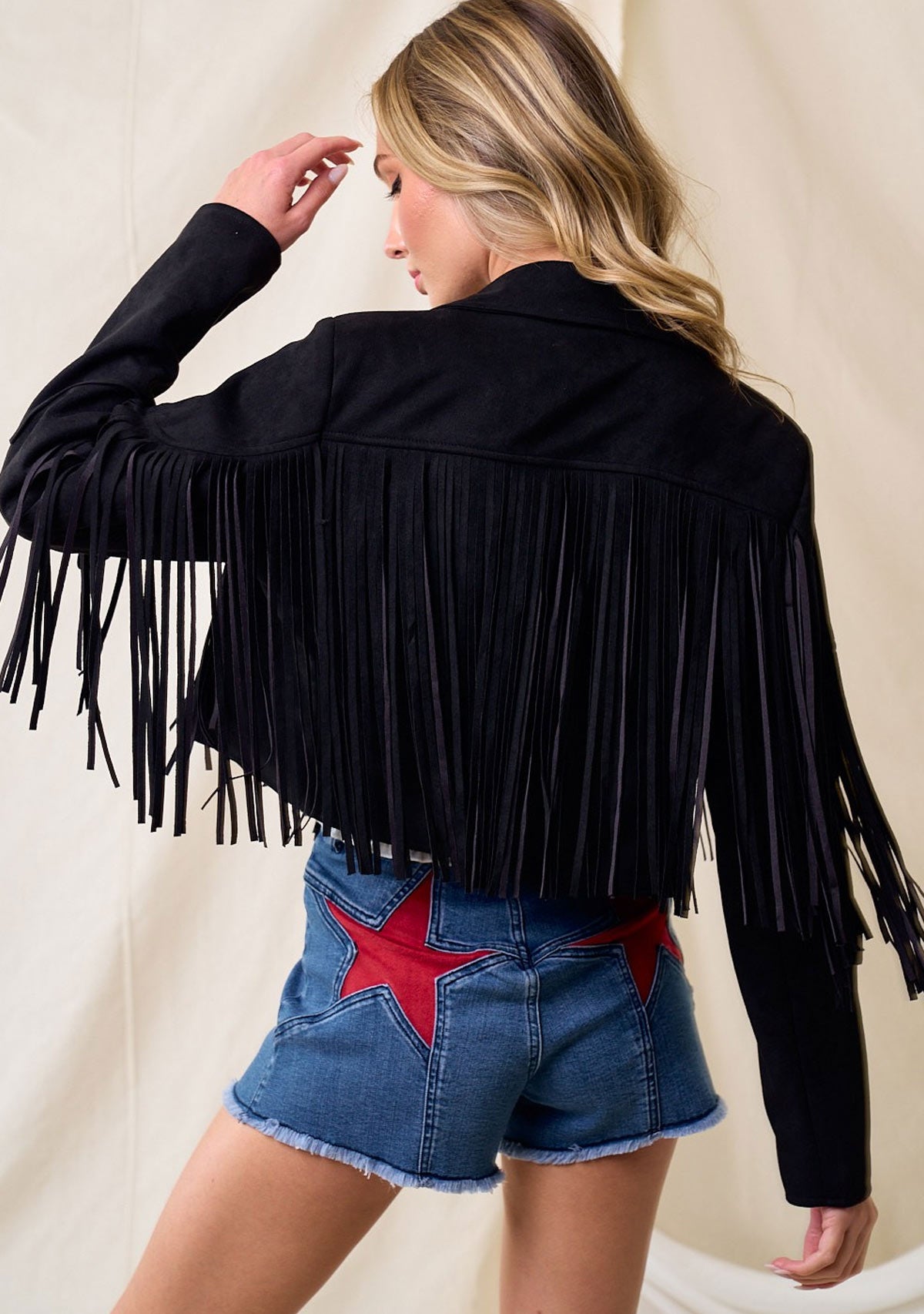 Fringe Suedette Moto Jacket