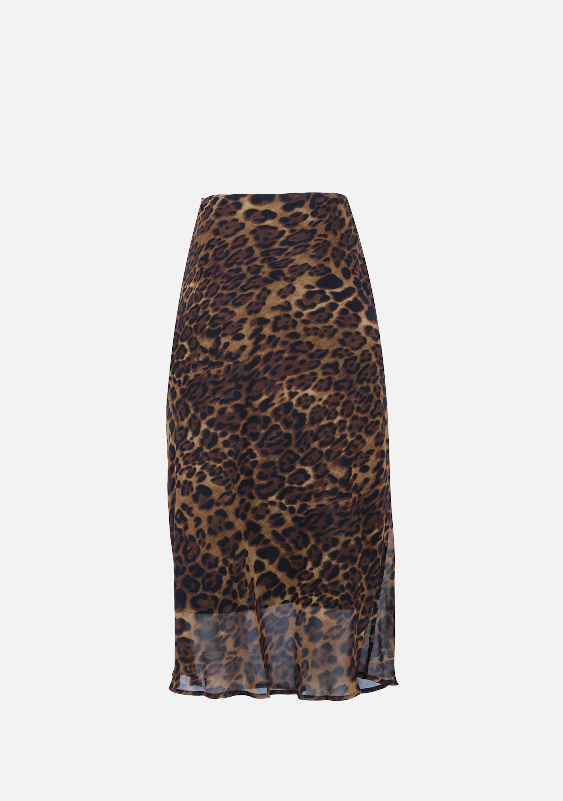 Leopard Mesh Maxi Skirt