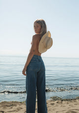 Patch Pocket Wide Leg Denim