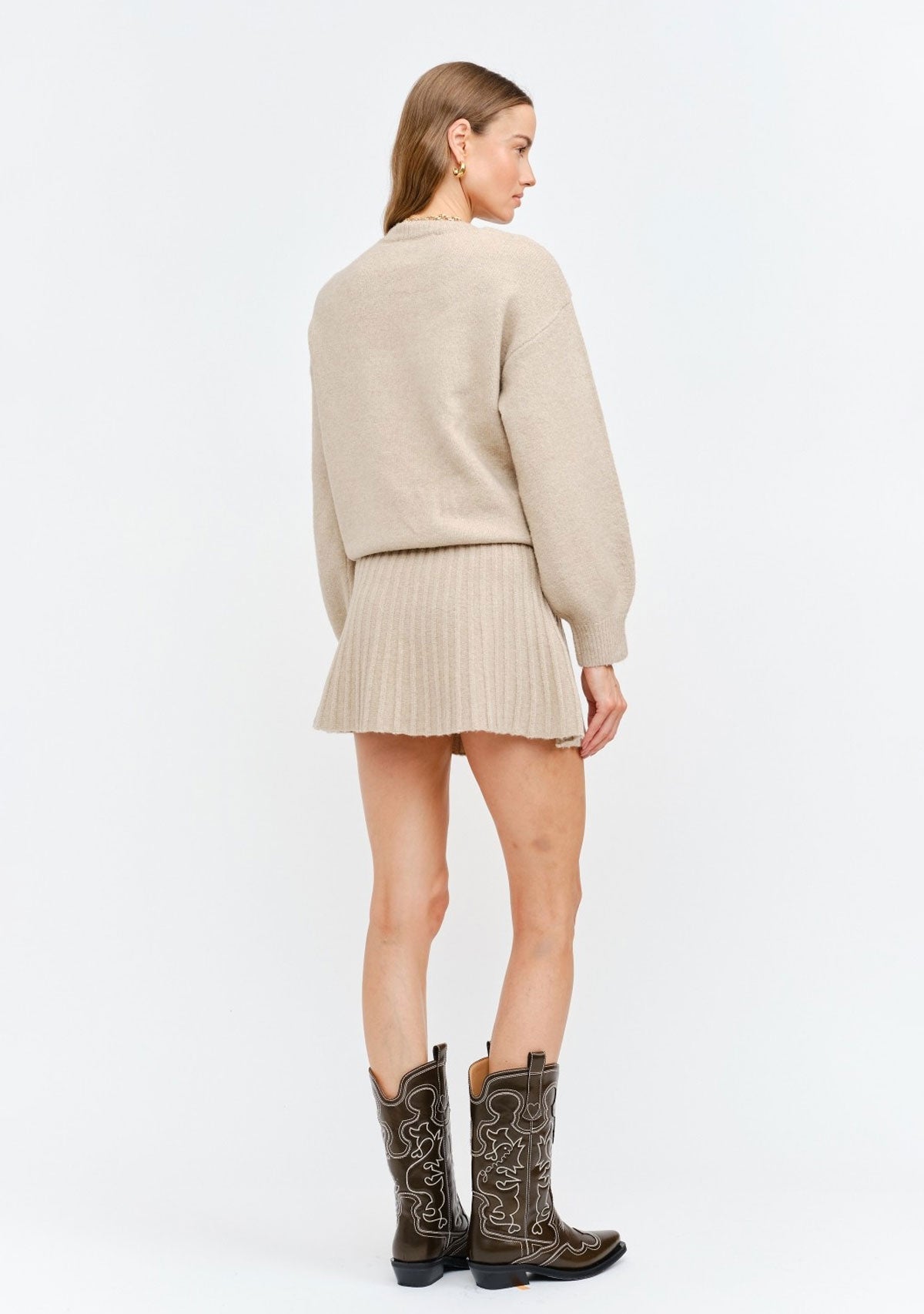 Beau Natural Sweater - Sweater Pullover With Shoulder Ties Natural