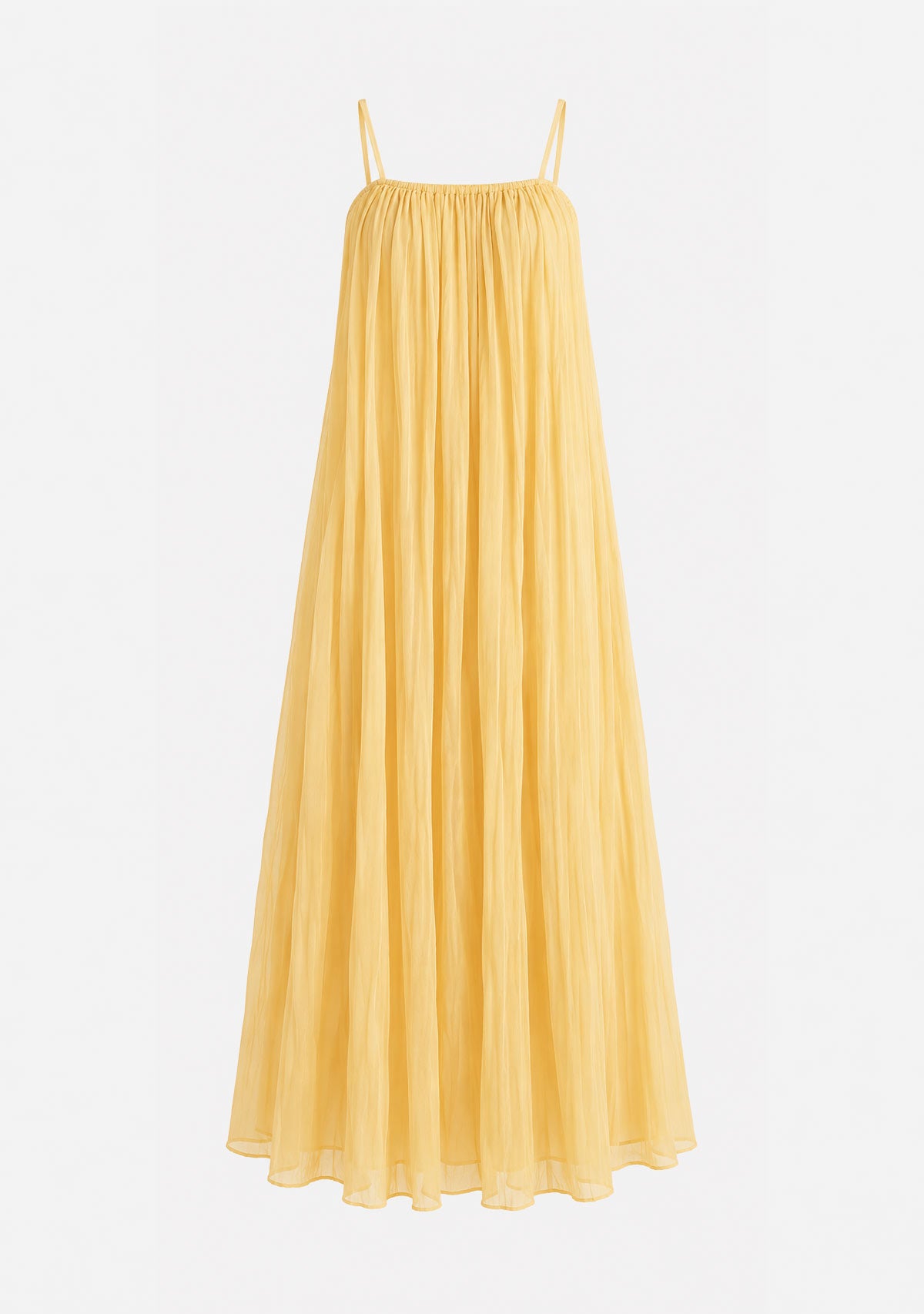 Strapless Linen Maxi Dress Yellow