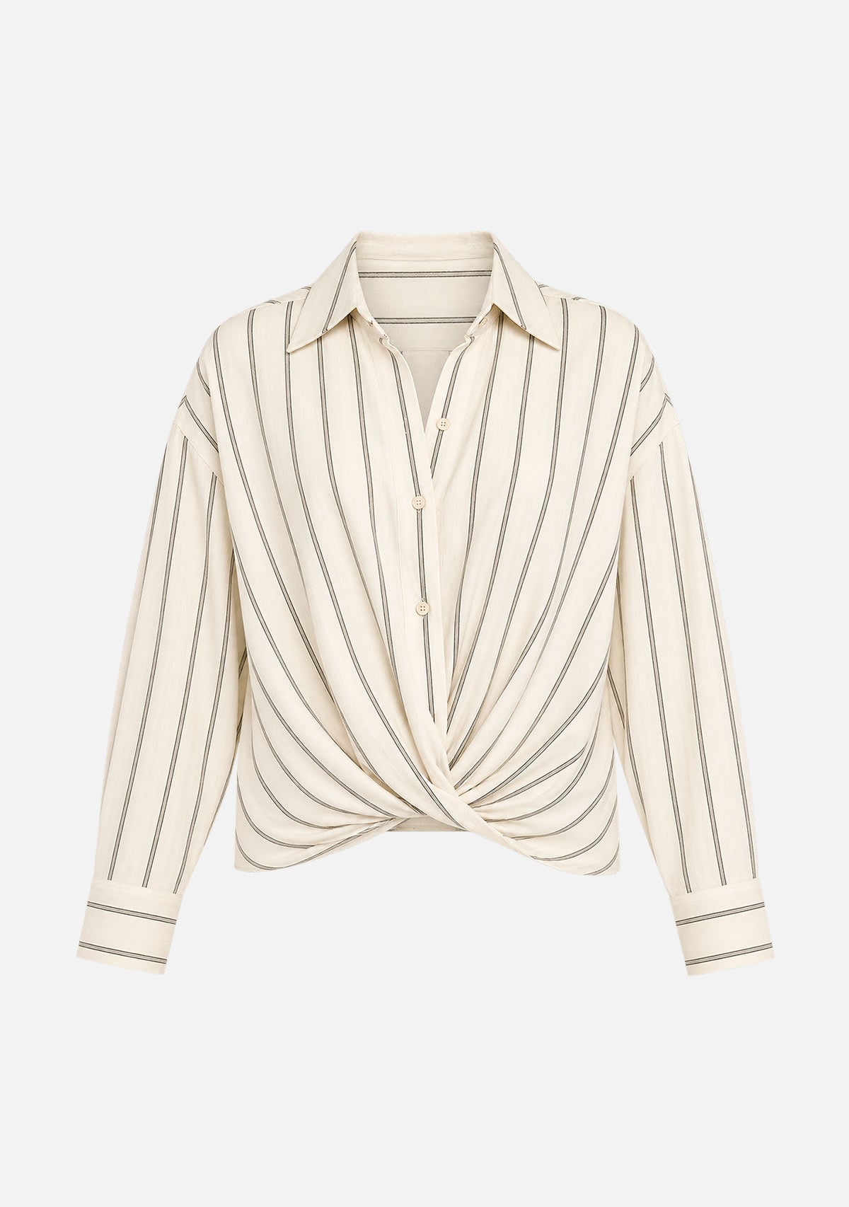 Striped Wrap Front Shirt