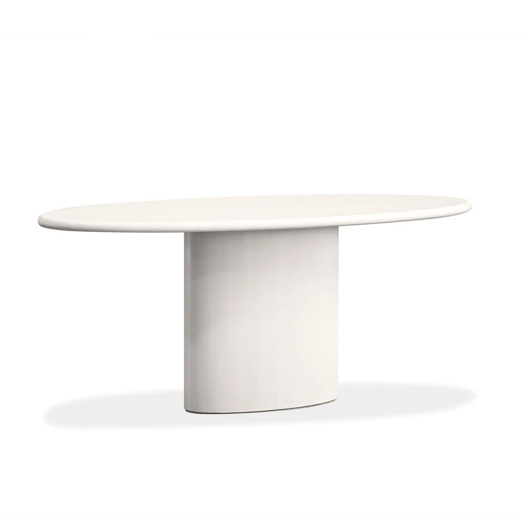 TUGG 87'' Oval Dining Table  Ivory Tusk  MicroSkin,  Microskin finish base