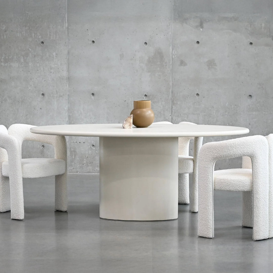 TUGG 87'' Oval Dining Table  Ivory Tusk  MicroSkin,  Microskin finish base