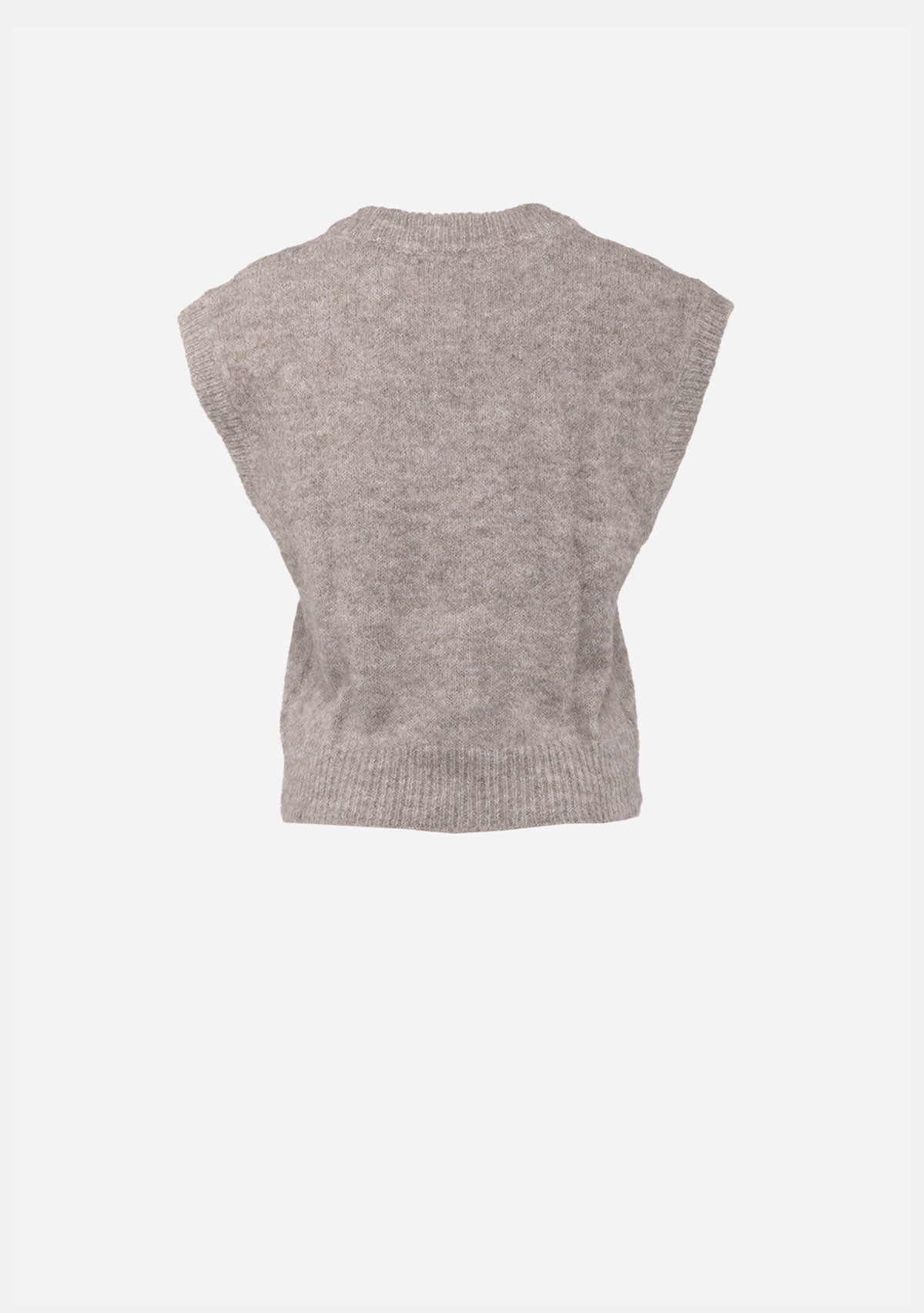 Argyle Pattern V Neck Sleeveless Sweater Vest Taupe