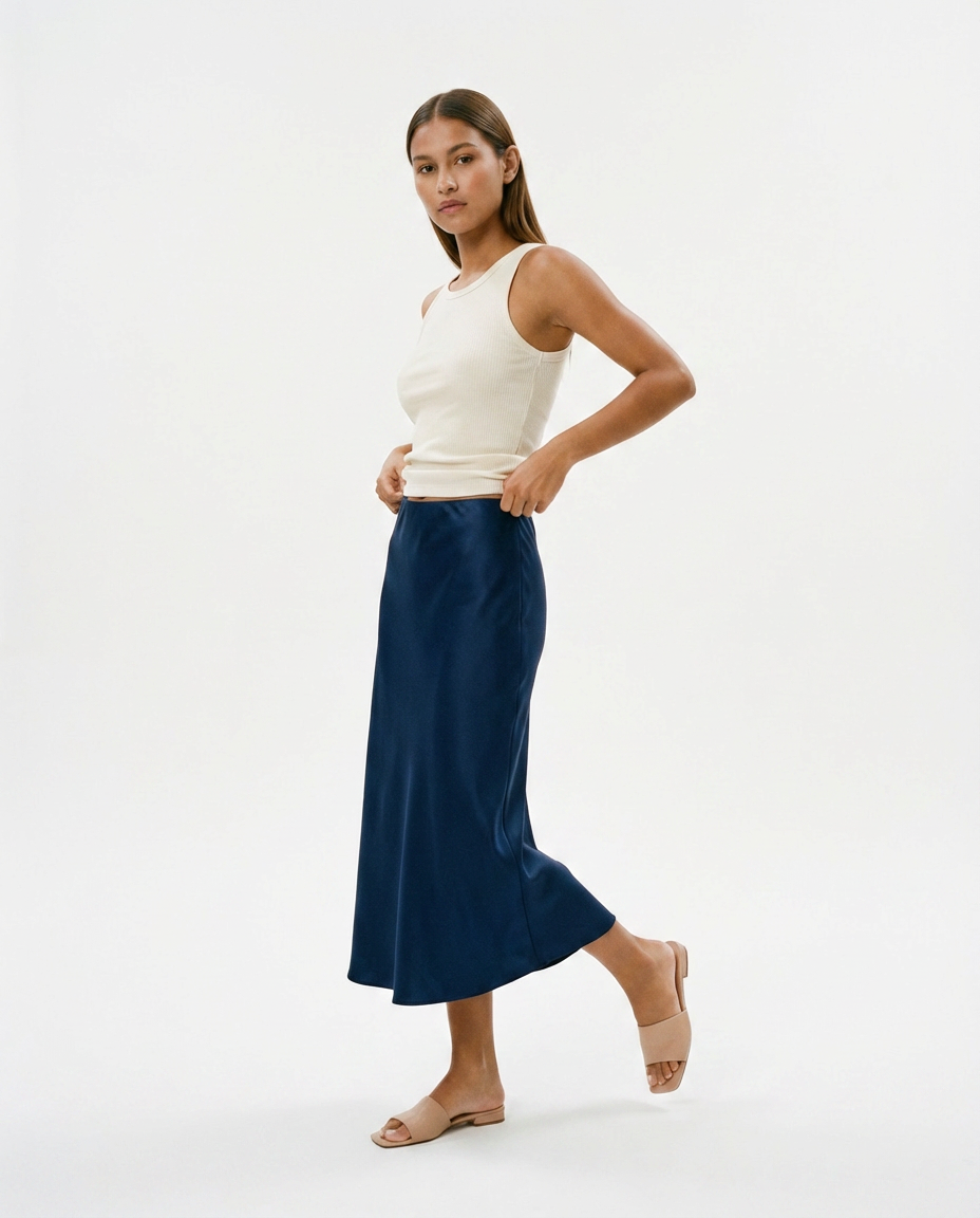 The New Mari Satin Slip Skirt