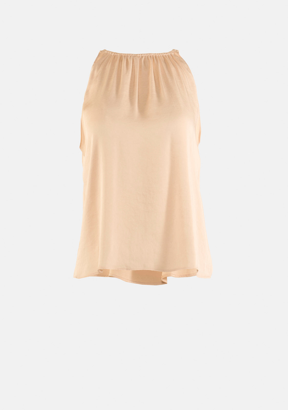Silk Elastic High Neck Tank Top