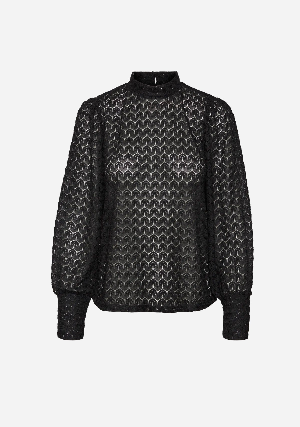 VMBecca Ls High Neck Lace Top Jrs Noos Black
