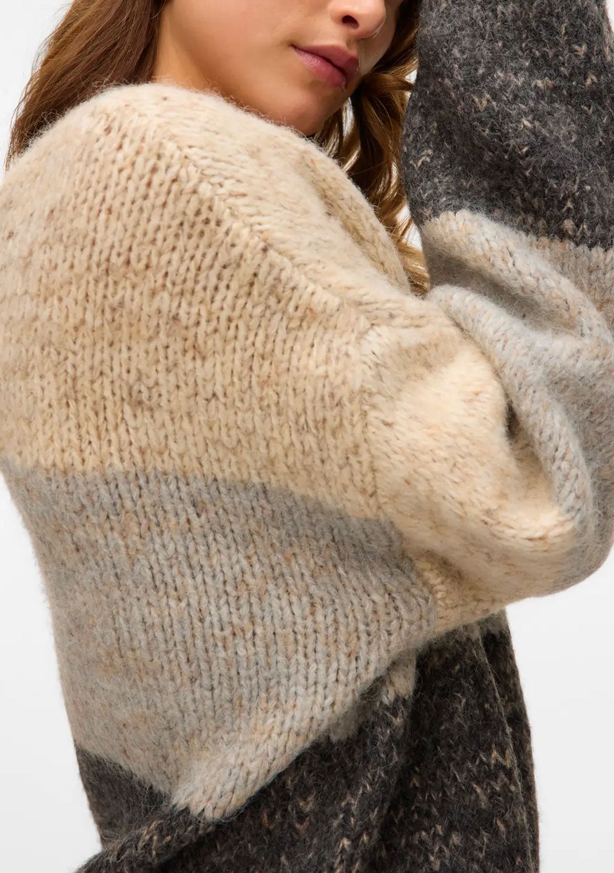 VMJenna Ls Boatneck Pullover Prm Oatmeal