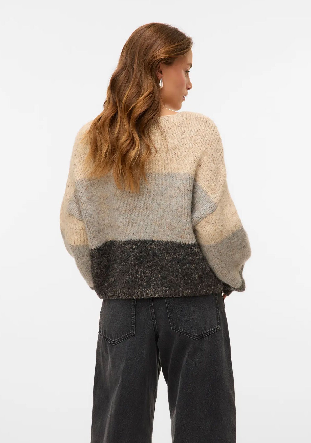 VMJenna Ls Boatneck Pullover Prm Oatmeal